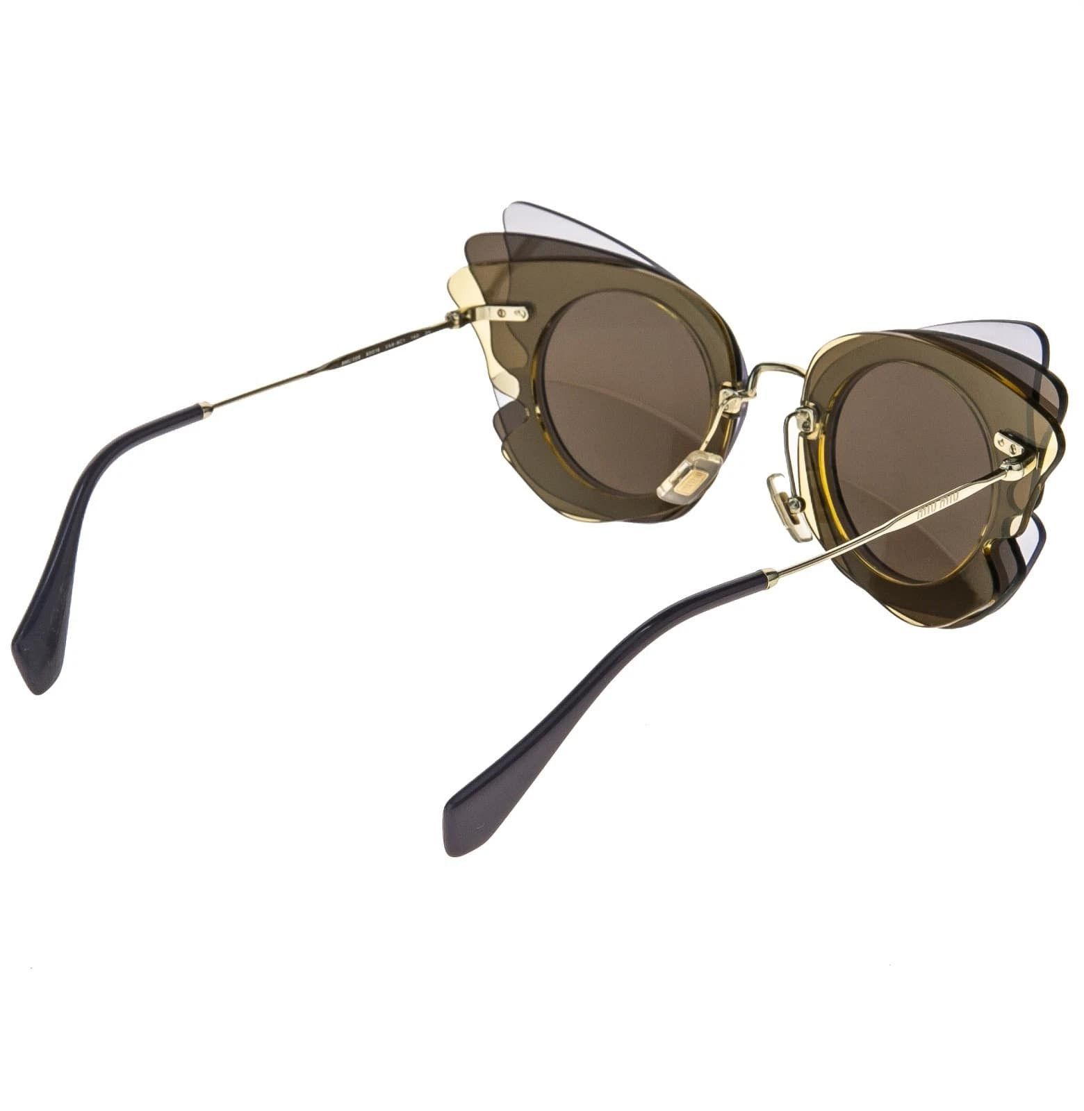 Miu Miu MIU MIU MU02SS COLLECTION 02S Brown Mirrored Sunglasses Size ONE SIZE - 6 Thumbnail
