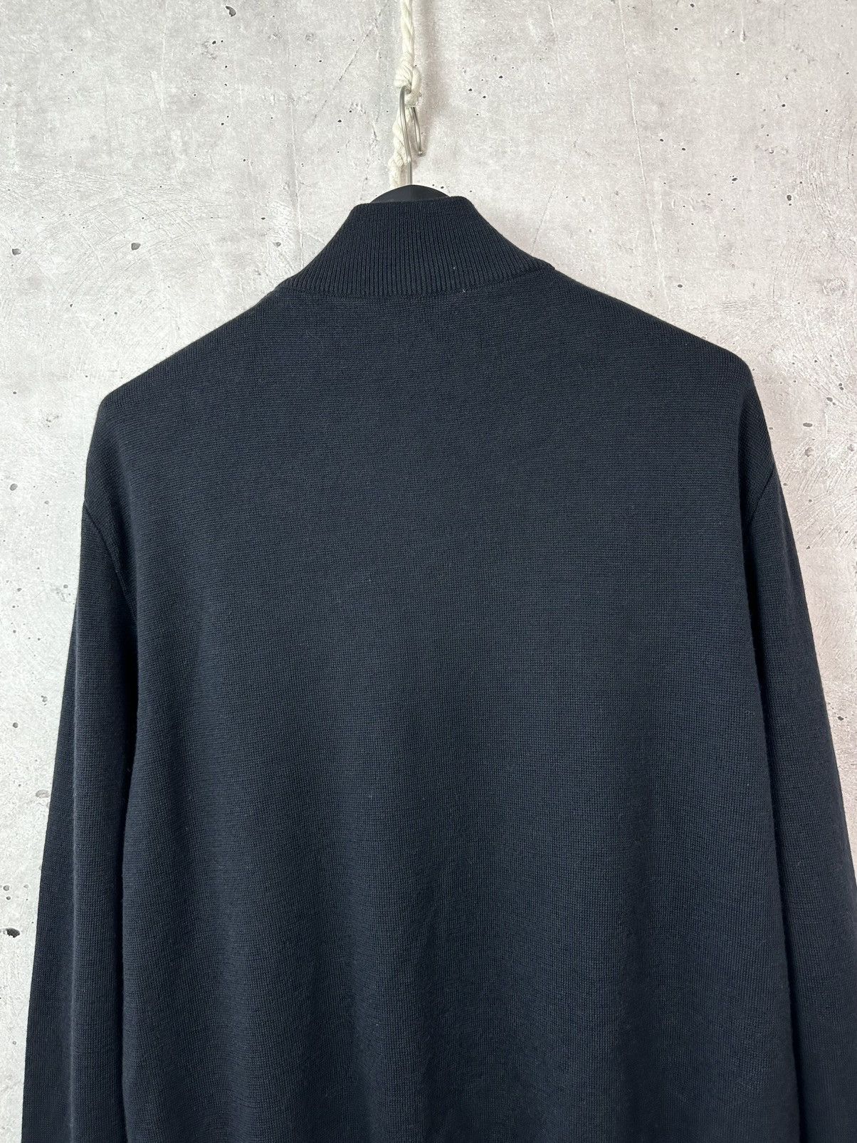 Hugo Boss Vintage Hugo Boss Leather-Wool Navy Blue Knit Bomber Jacket Size US XL / EU 56 / 4 - 11 Thumbnail