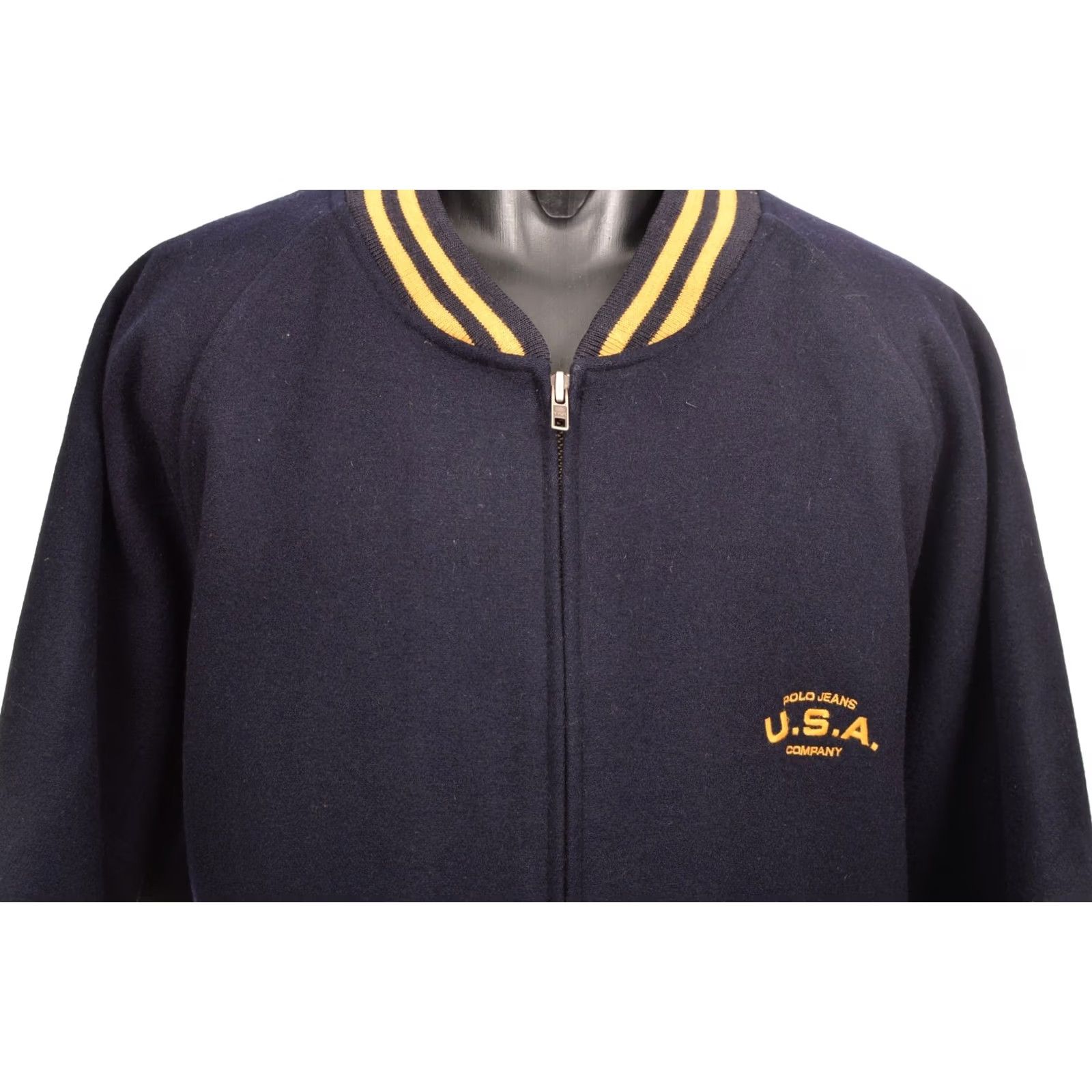 Polo Ralph Lauren VINTAGE Polo Jeans Co Wool Blend Varsity Jacket XXL Blue Mens Jacket Size US XXL / EU 58 / 5 - 2 Thumbnail