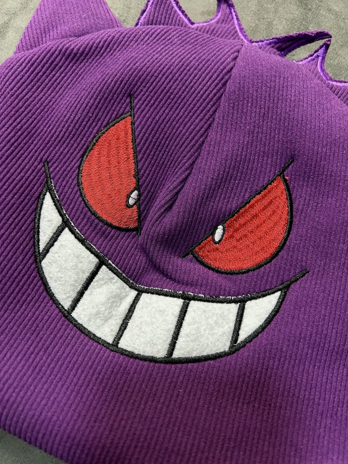 Japanese Brand Pokemon Gengar Big Face Beanie With Ears Purple Beanie OS Size ONE SIZE - 2 Thumbnail