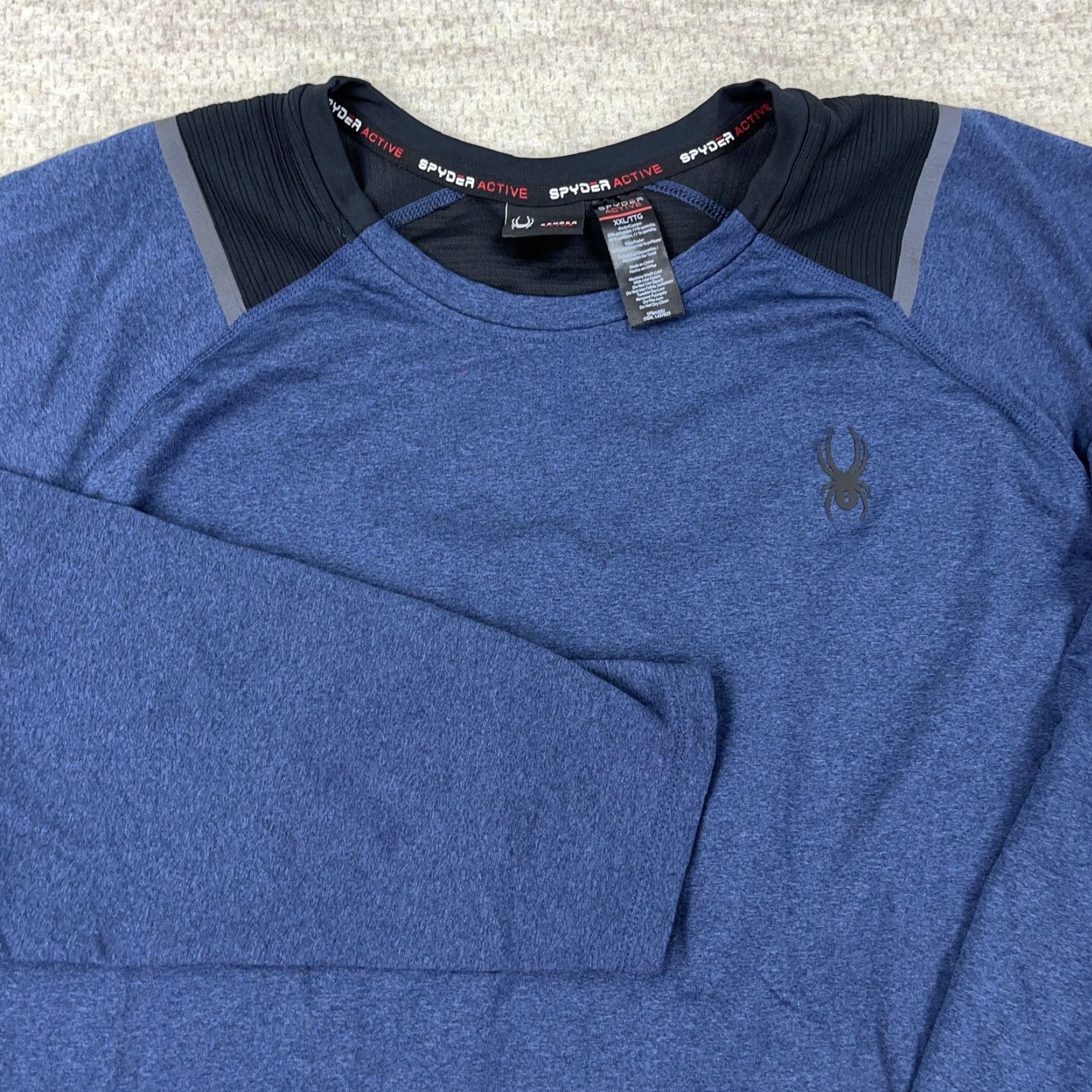 Spyder Spyder Sweatshirt Men 2XL Navy Pullover Crew Neck Long Sleeve Zip All Seasons Performance Hiking Active Modern Sports Logo Jersey Blue 2XL Mens Size US XXL / EU 58 / 5 - 2 Thumbnail