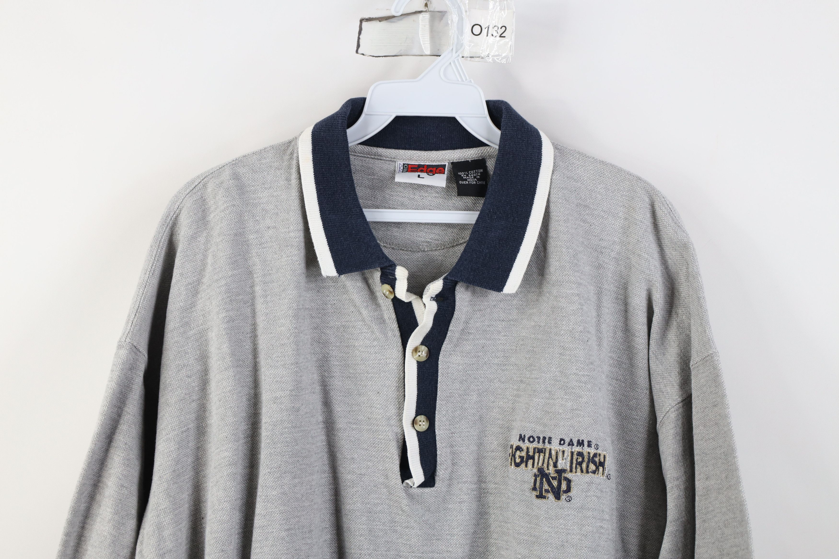 Vintage Vintage 90s Notre Dame University Fighting Irish Polo Shirt Size US L / EU 52-54 / 3 - 2 Thumbnail