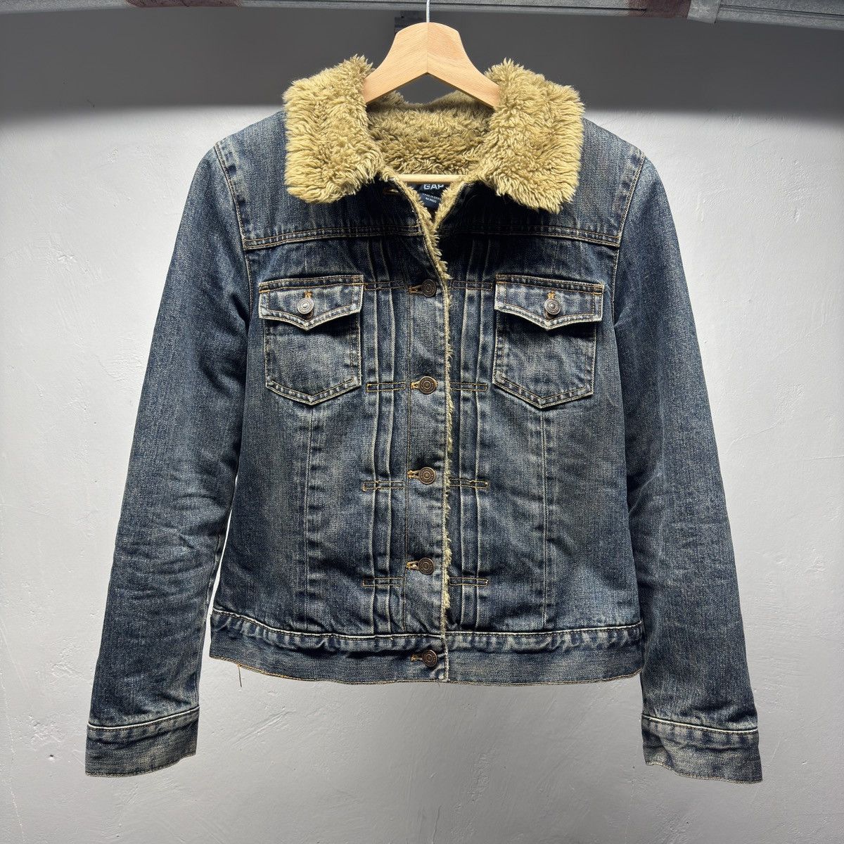 Vintage Gap Fur Denim Trucker Jacket ERD Grunge Raimundo lgb Size S / US 4 / IT 40 - 1 Thumbnail