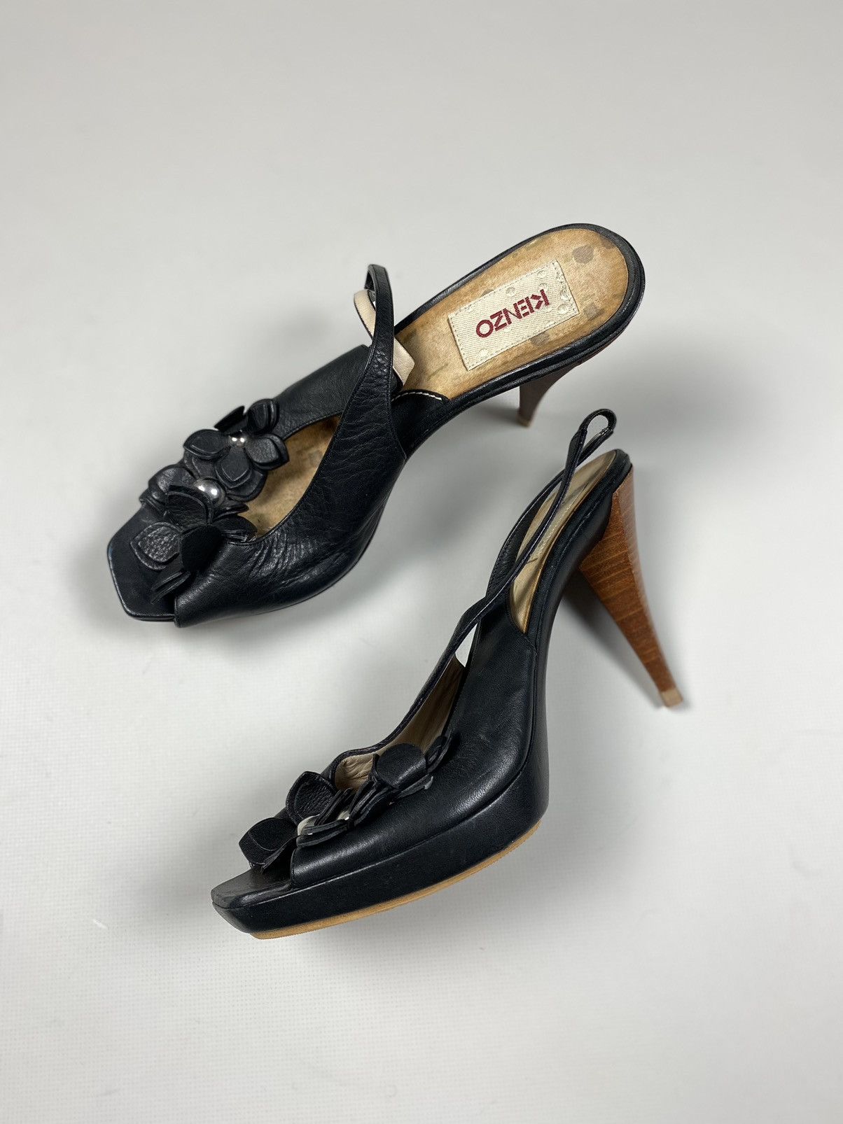 Kenzo × Vintage Kenzo vintage ladies leather heels size 39 Size US 8.5 / IT 38.5 - 12 Thumbnail