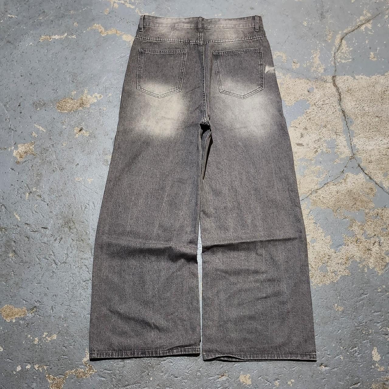 Japanese Brand Grey Ripped Baggy Faded Denim Size US 32 / EU 48 - 3 Thumbnail