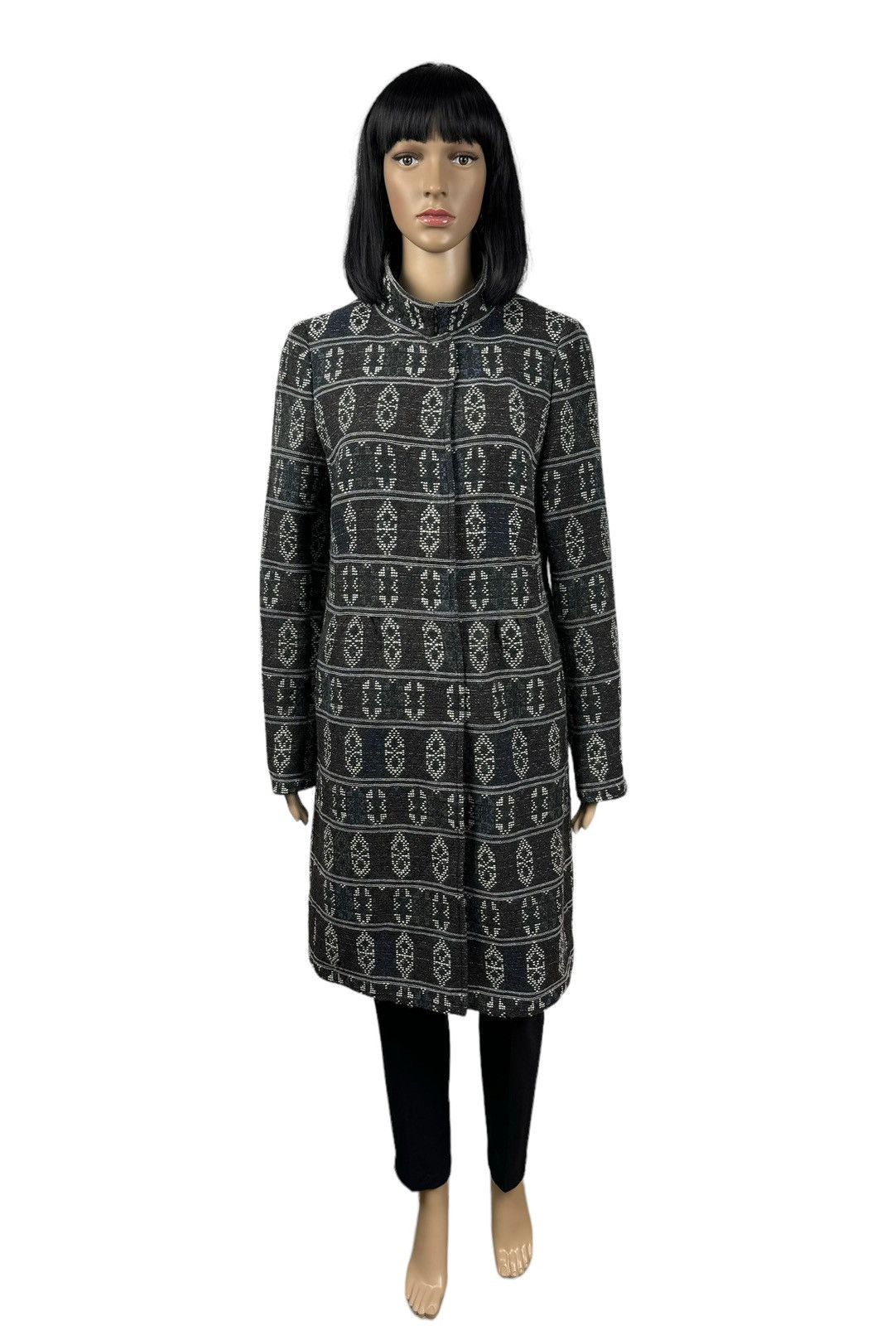 Akris Akris Punto Knit Wool-Viscose Coat Ornament Printed Size XL / US 12-14 / IT 48-50 - 2 Thumbnail