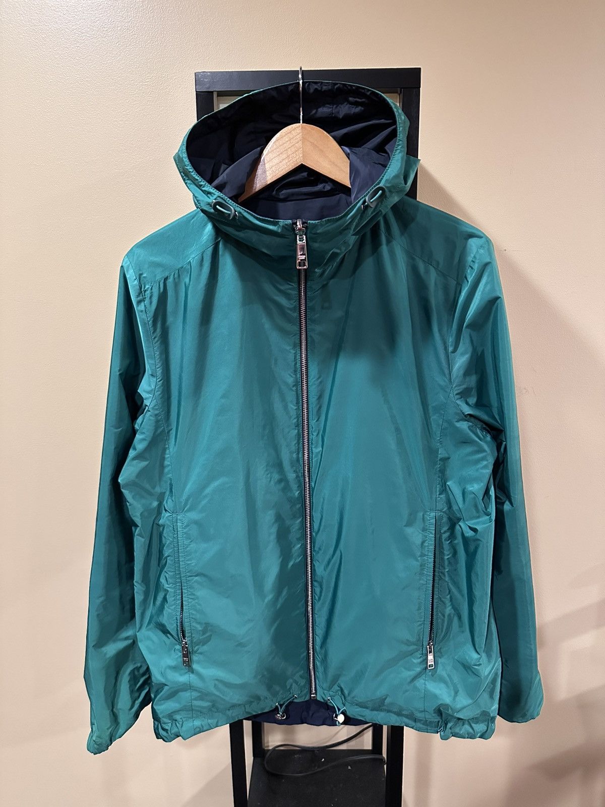 Prada Prada Nylon Triangle Logo Reversible Navy / Green Zip Jacket Size US L / EU 52-54 / 3 - 13 Thumbnail