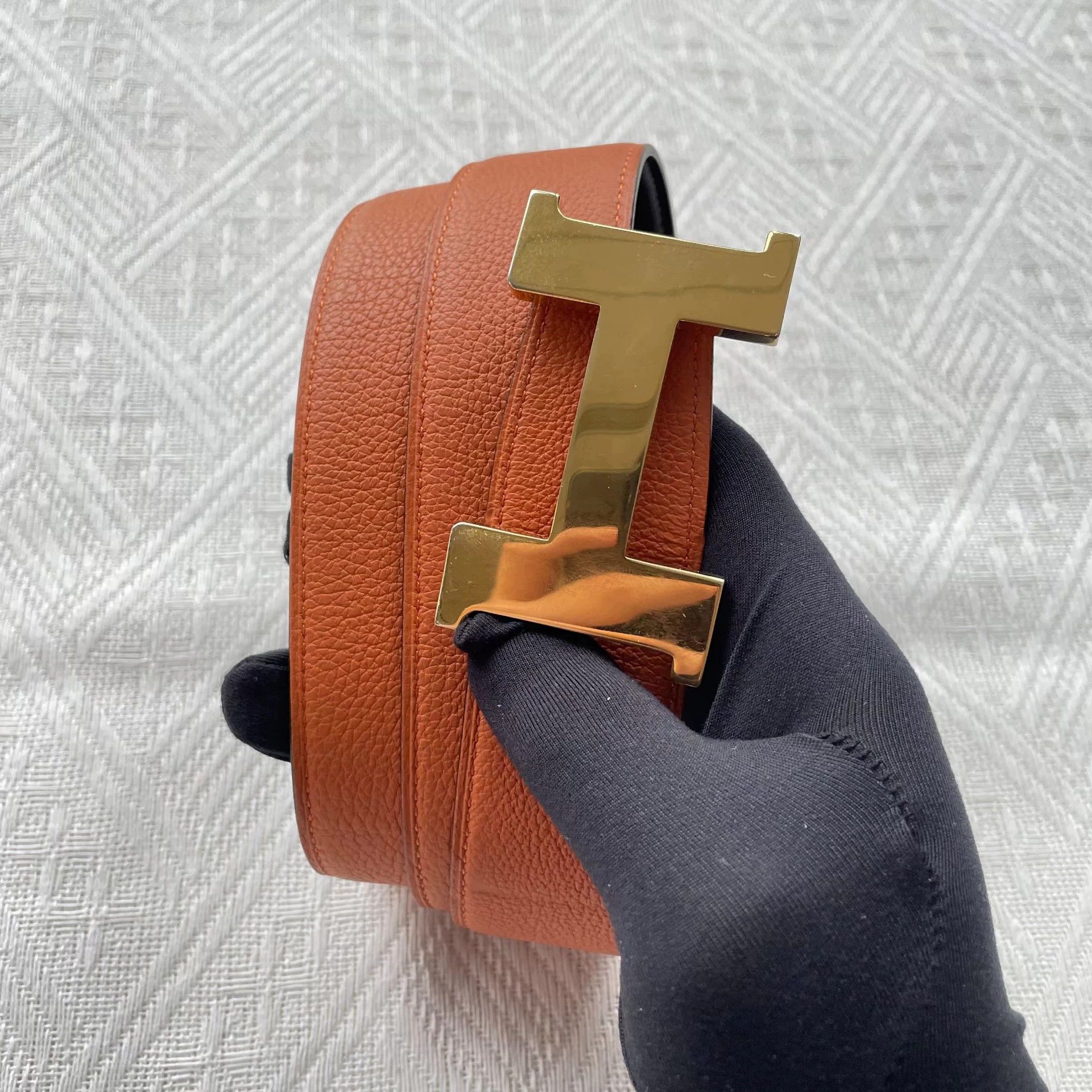 Hermes HERMES 98% Men's Black Reversible Leather Belt 112 Size ONE SIZE - 2 Thumbnail