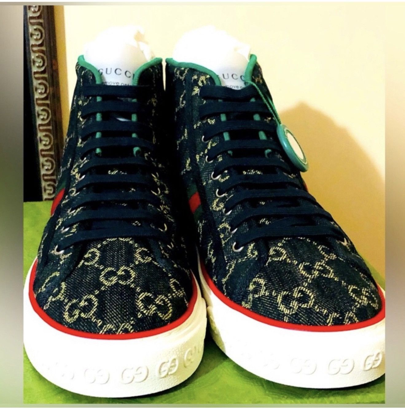Gucci Gucci Men’s High Top Tennis 1977 Black Mini GG - Size 10 US Size US 10 / EU 43 - 3 Thumbnail