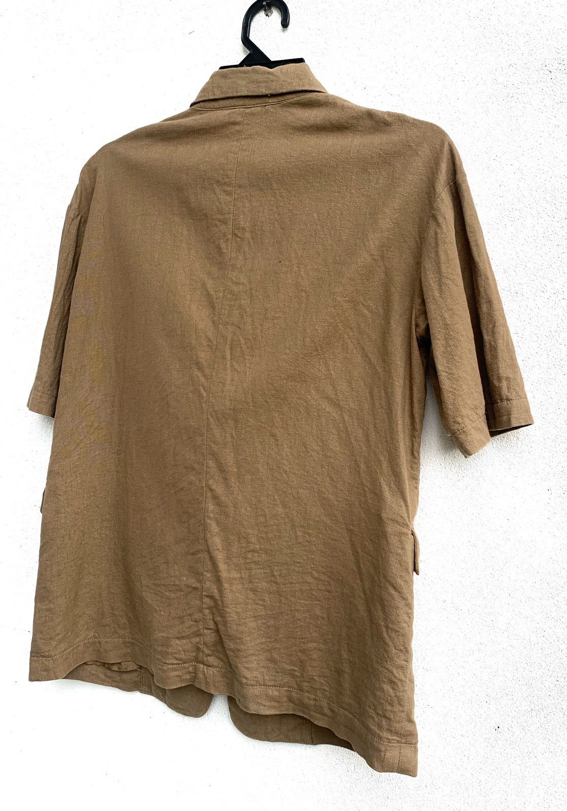 GU × Japanese Brand × Vintage Vintage Double Pockets Formal Shirt linen Materials.. Size M / US 6-8 / IT 42-44 - 6 Thumbnail