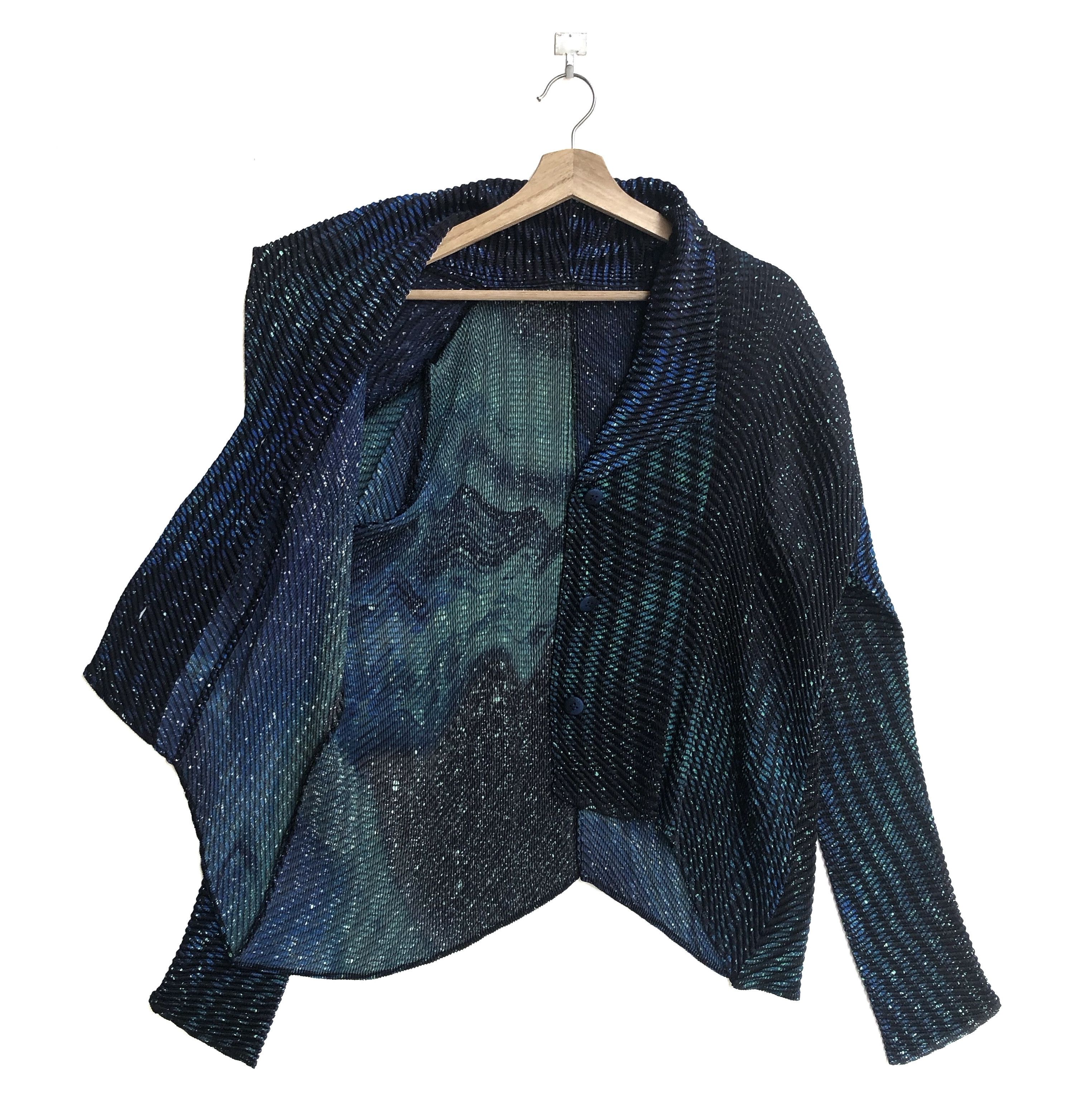 Issey Miyake RARE🔥A/W2016 GALAXY COSMOS PLEAT CARDIGAN JACKET Size M / US 6-8 / IT 42-44 - 6 Thumbnail