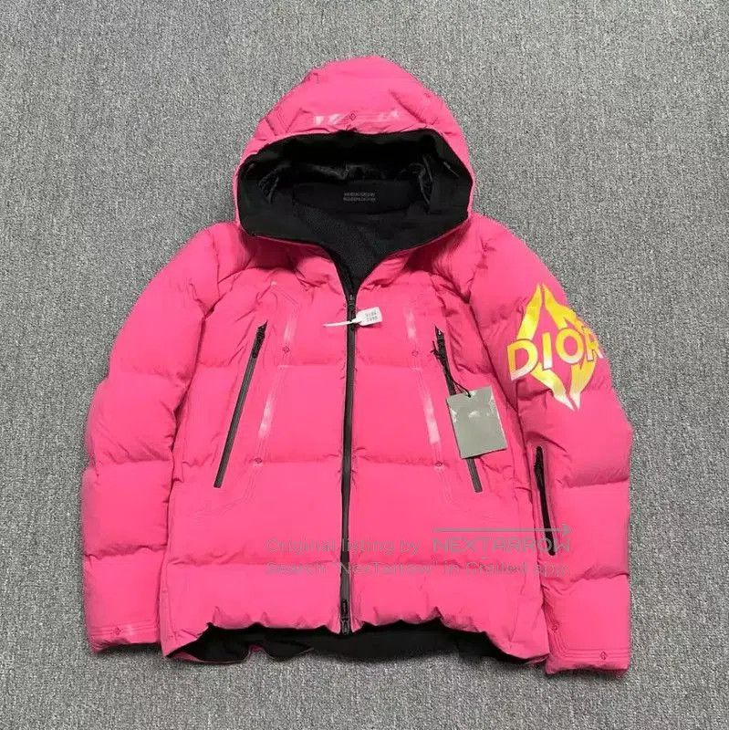 Dior Dior Pink Logo Puffer Jacket for Women . Size M / US 6-8 / IT 42-44 - 1 Thumbnail