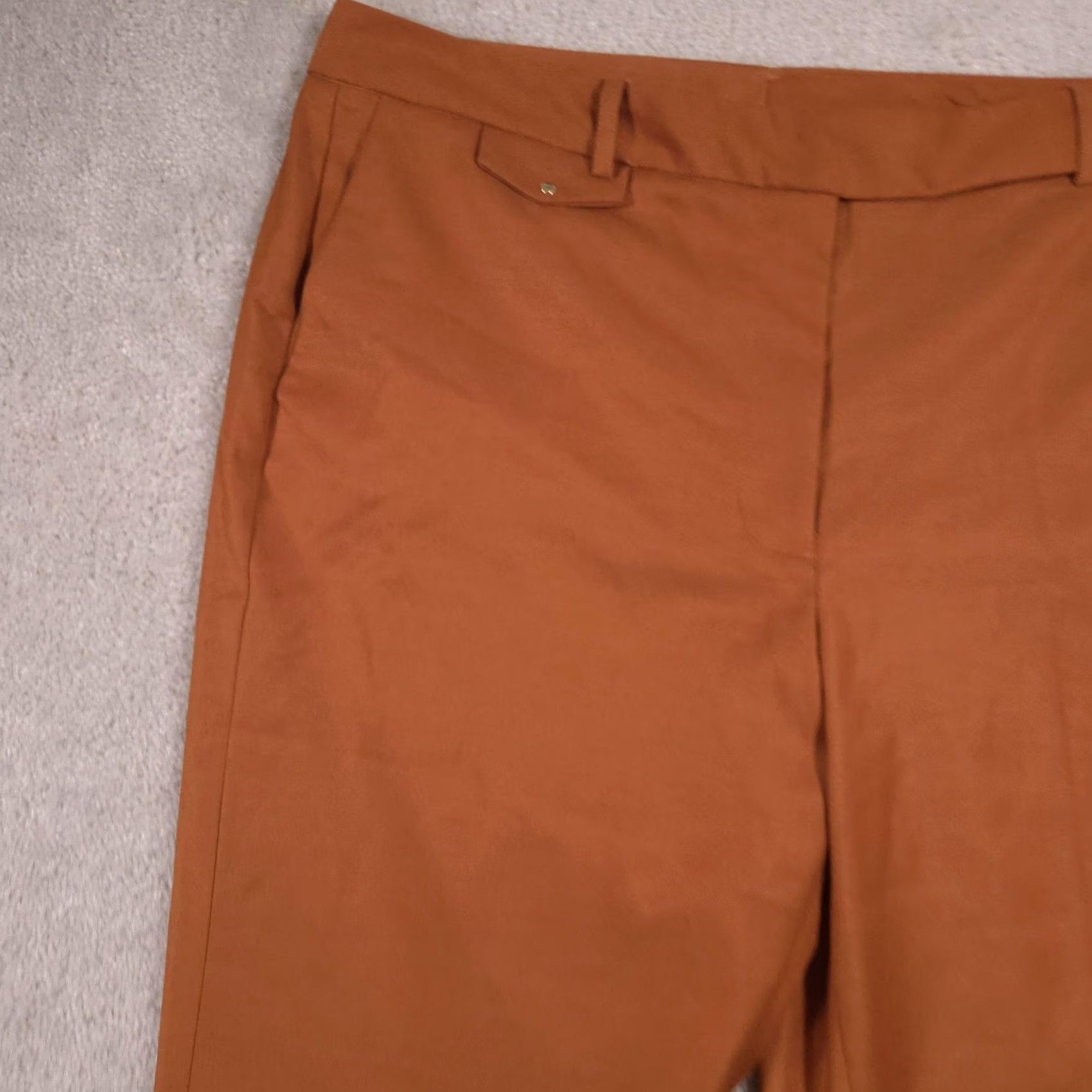 DKNY DKNY Dress Pants Womens 16 Brown Twill Ankle Slim Stretch Zip Pockets Work Size 38" / US 16 / IT 52 - 4 Thumbnail