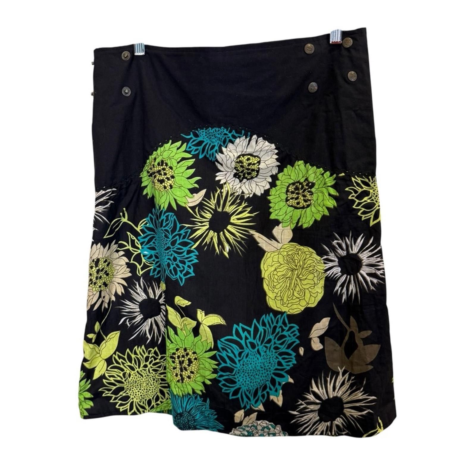 Other Reversible Narmada Green and Black Women's Skirt sz M Size 32" / US 10 / IT 46 - 3 Thumbnail