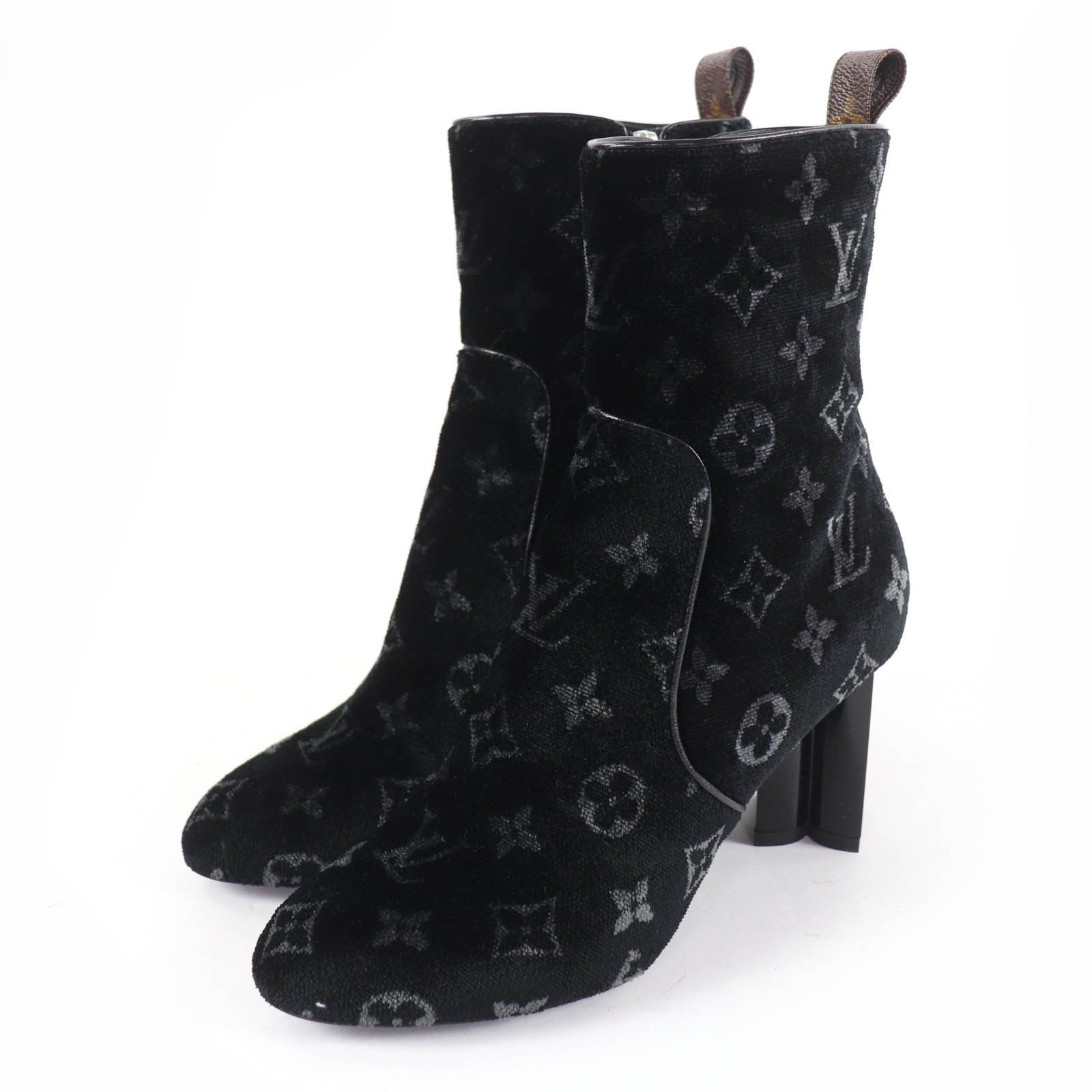 Louis Vuitton Louis Vuitton Louis Vuitton Silhouette Line Monogram Velour Boots Textile Shoes DUTY FREE for USA Size ONE SIZE - 1 Thumbnail