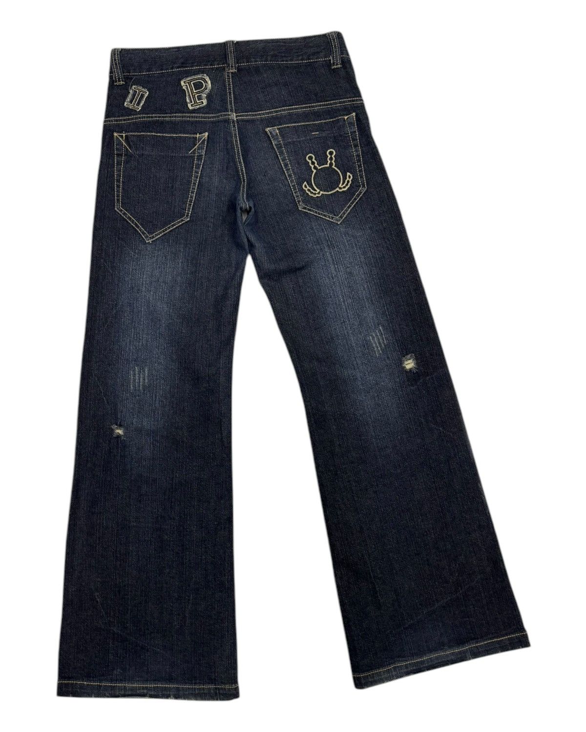 If Six Was Nine × JNCO 🔥Y2K Low Rise Flare Baggy Jeans Wide Leg Inner Press Denim Size US 30 / EU 46 - 4 Thumbnail