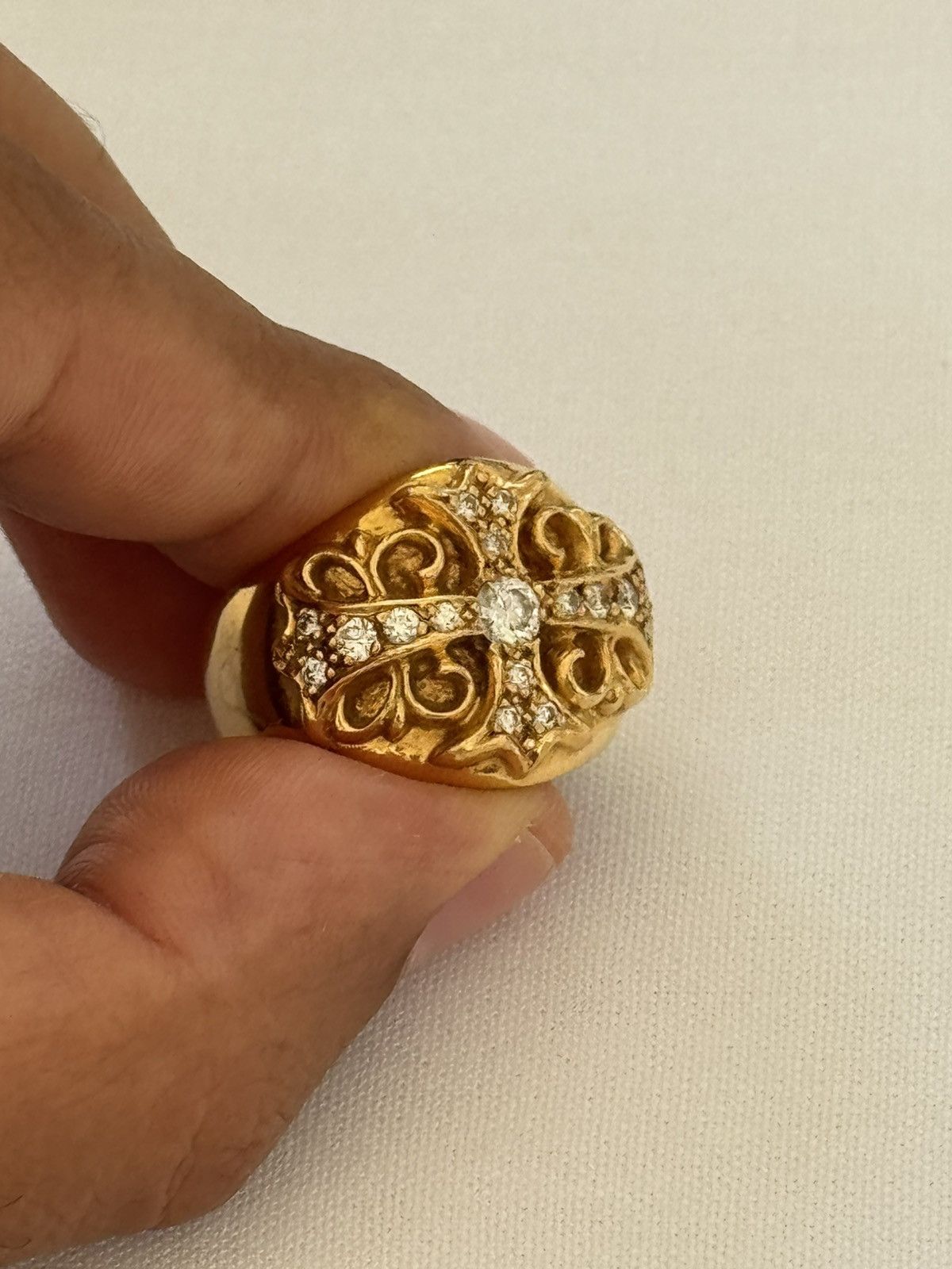 Chrome Hearts 22K GOLD DIAMOND RING Size ONE SIZE - 5 Thumbnail