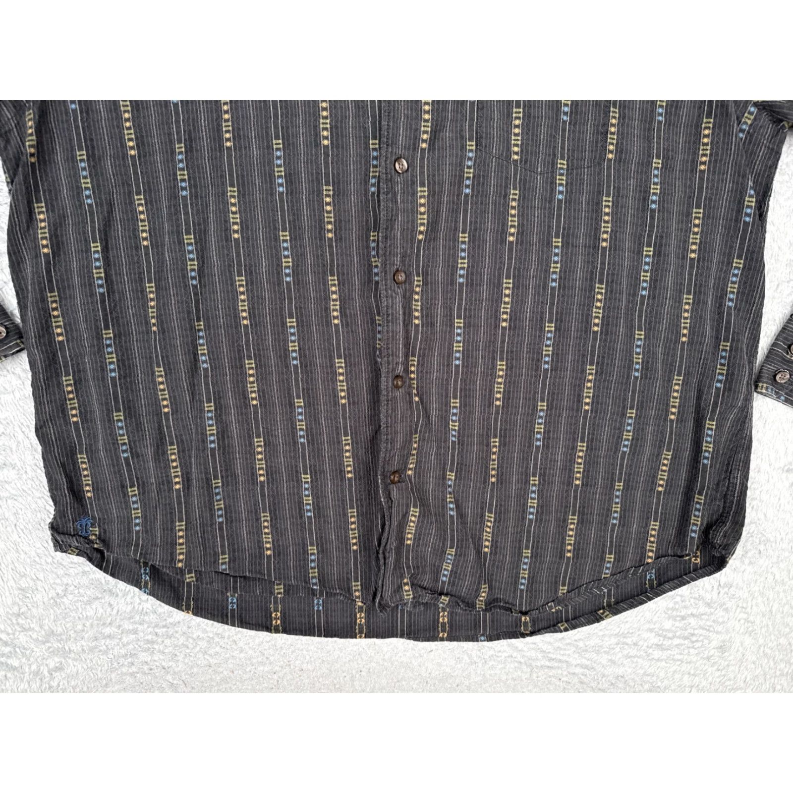 Tommy Bahama Tommy Bahama Shirt Men 2XL Black Vertical Stripe Long Sleeve Tencel Blend Button-Up Casual Beach Hawaiian Resort Aloha Size US XXL / EU 58 / 5 - 5 Thumbnail