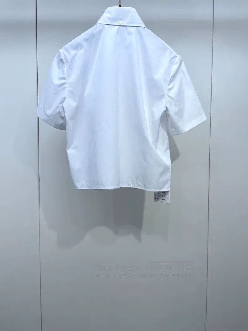Prada Prada White metal triangle short-sleeved shirt Size XXS / US 00 / IT 34 - 2 Thumbnail