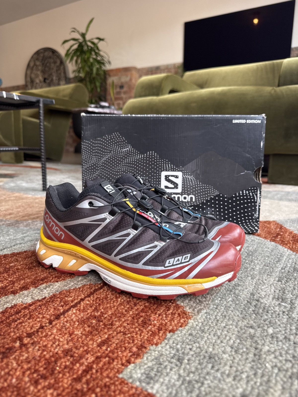 Salomon Limited Edition Salomon XT-6 - Shale / Red Ocre / Sulphur Size US 9 / EU 42 - 1 Thumbnail