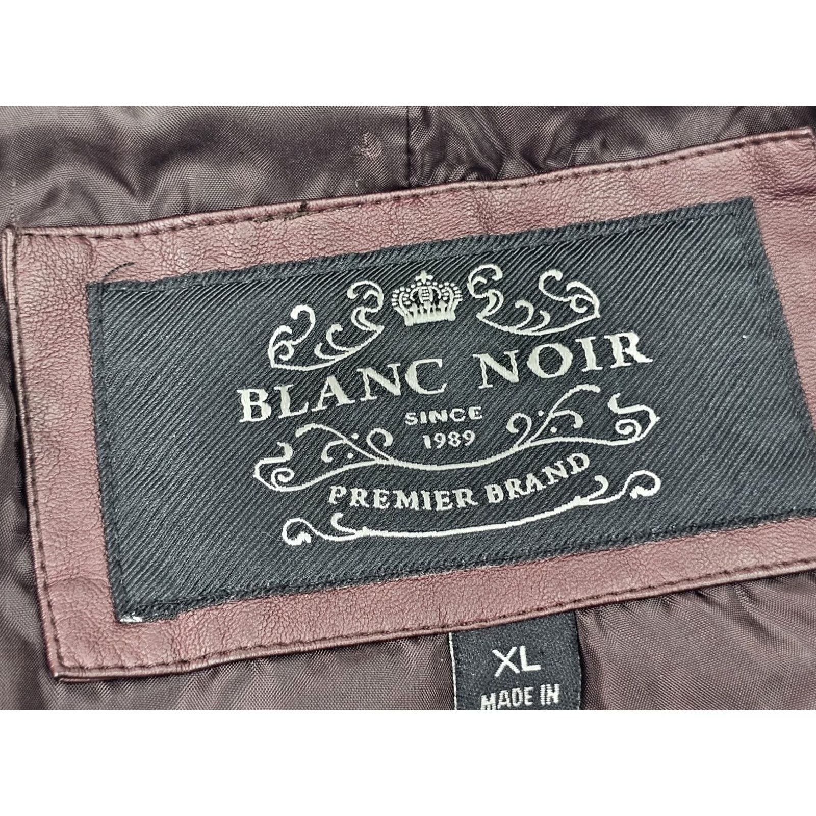 Blanc Noir Blanc Noir Faux Leather Moto Jacket Women XL Burgundy Wine Lined Full Zip, Short Sleeve? Size XL / US 12-14 / IT 48-50 - 3 Thumbnail