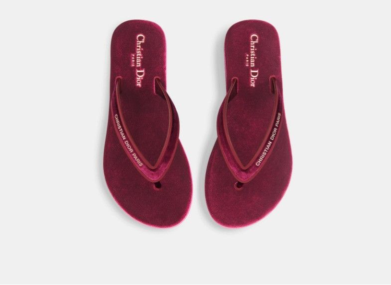 Dior o1w1db11024 Thong Sandals in Scarlet Red Size US 7 / IT 37 - 3 Thumbnail