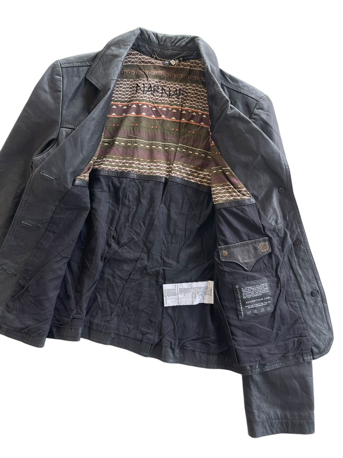 Japanese Brand Vintage Naf Naf Cuir Leather Jacket Size S / US 4 / IT 40 - 11 Thumbnail