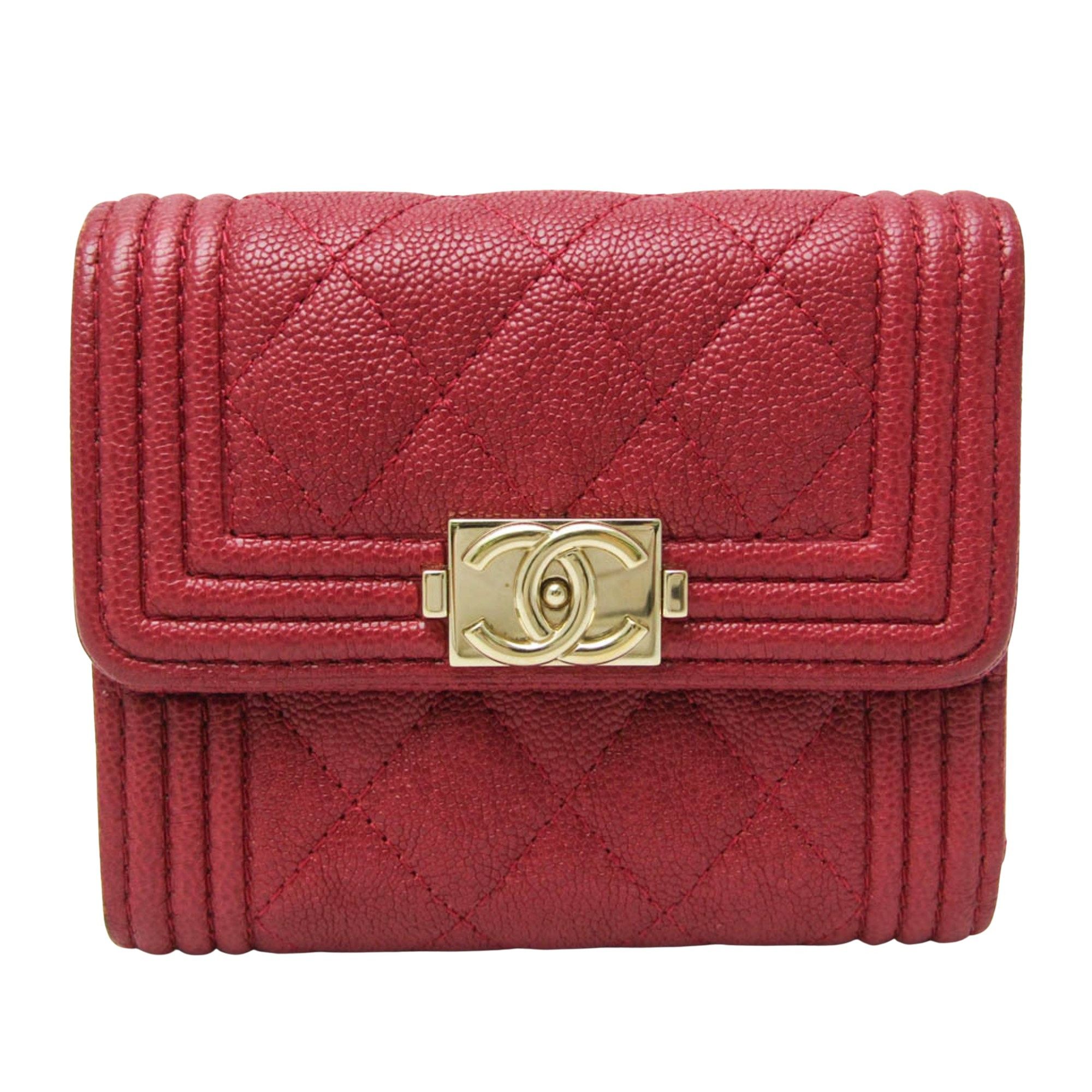 Chanel Boy Red Leather Wallet (Pre-Owned) Size ONE SIZE - 1 Thumbnail