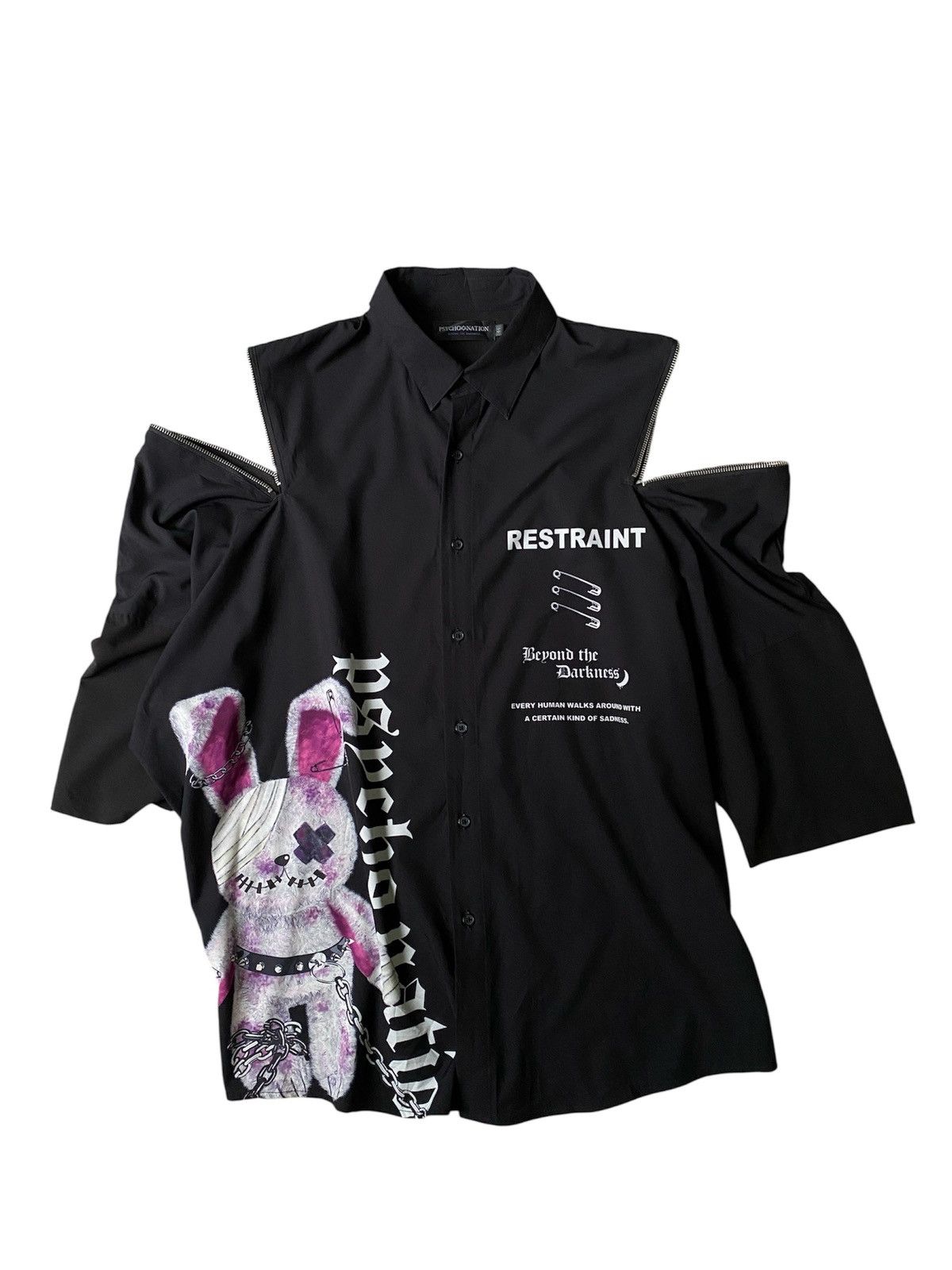 Japanese Brand 2000s Psycho Nation Japan Oversize Shirt Size US XXL / EU 58 / 5 - 1 Thumbnail