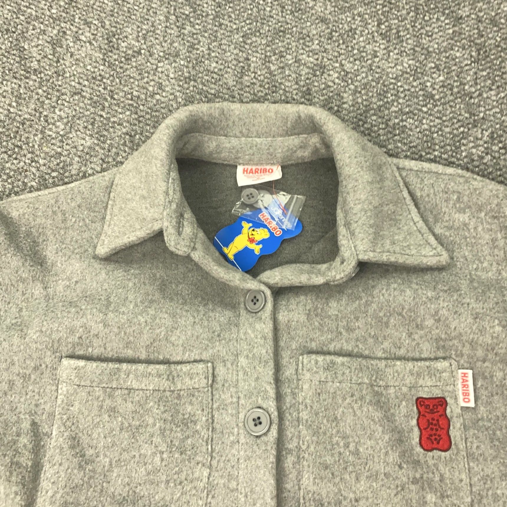 JCPenney HARIBO Jacket Womens Medium Gray Fleece Button Up Shirt Shacket Gummy Bear JCPenney Size M / US 6-8 / IT 42-44 - 4 Thumbnail