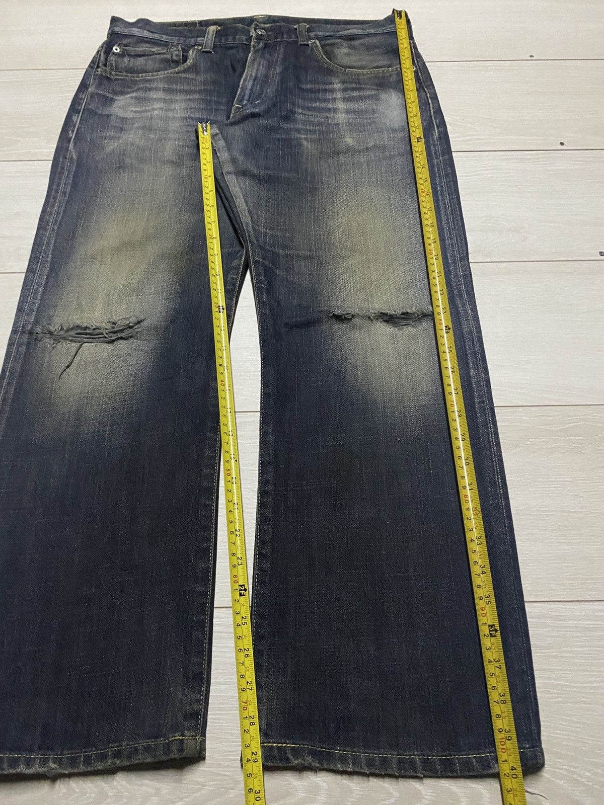 Edwin Vintate Edwin 504R Mud Wash Distressed Baggy Jeans Size US 36 / EU 52 - 16 Thumbnail