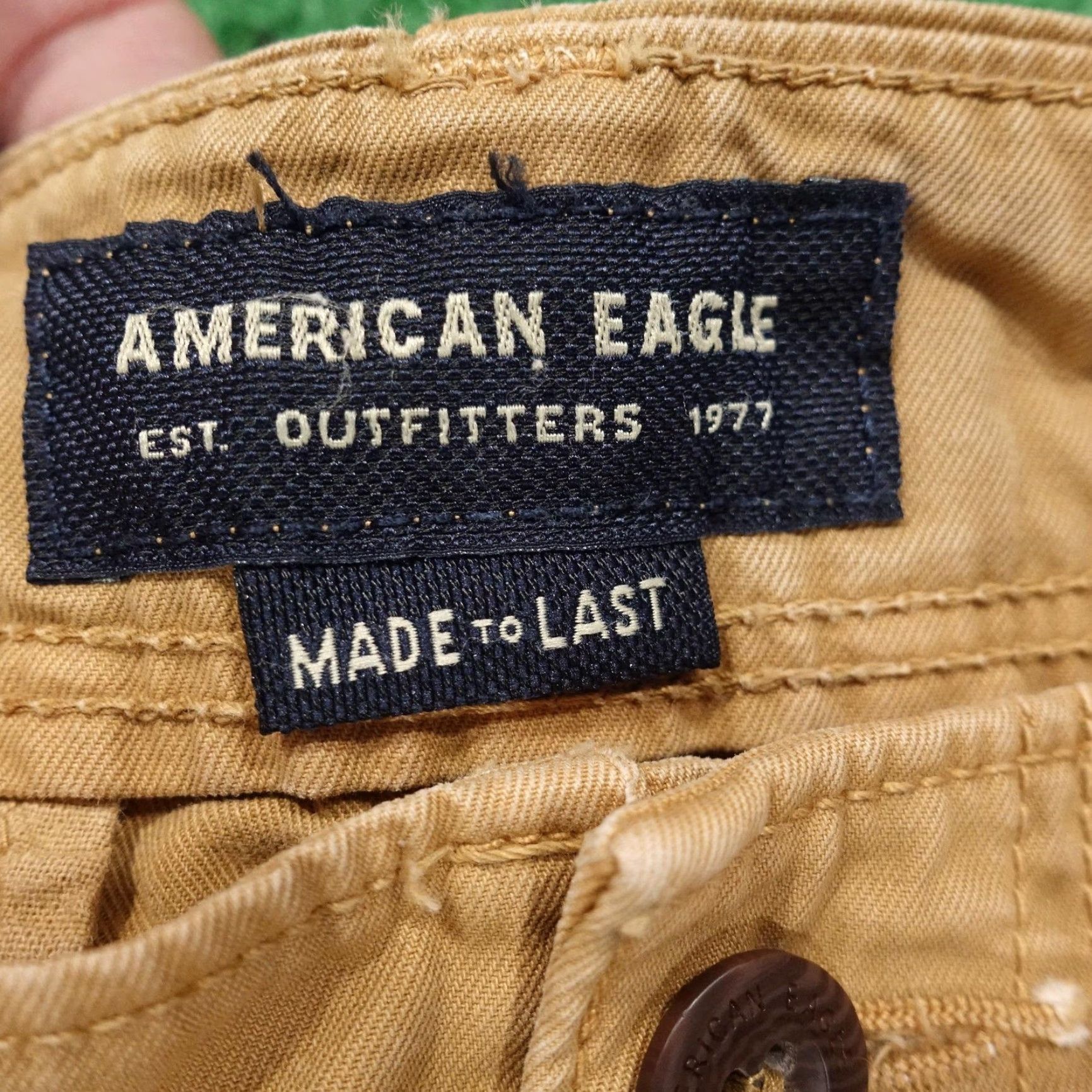 American Eagle Outfitters AMERICAN EAGLE OUTFITTERS Chino Pants Mens 28x30 Relaxed Straight Beige Khaki Size US 28 / EU 44 - 7 Thumbnail