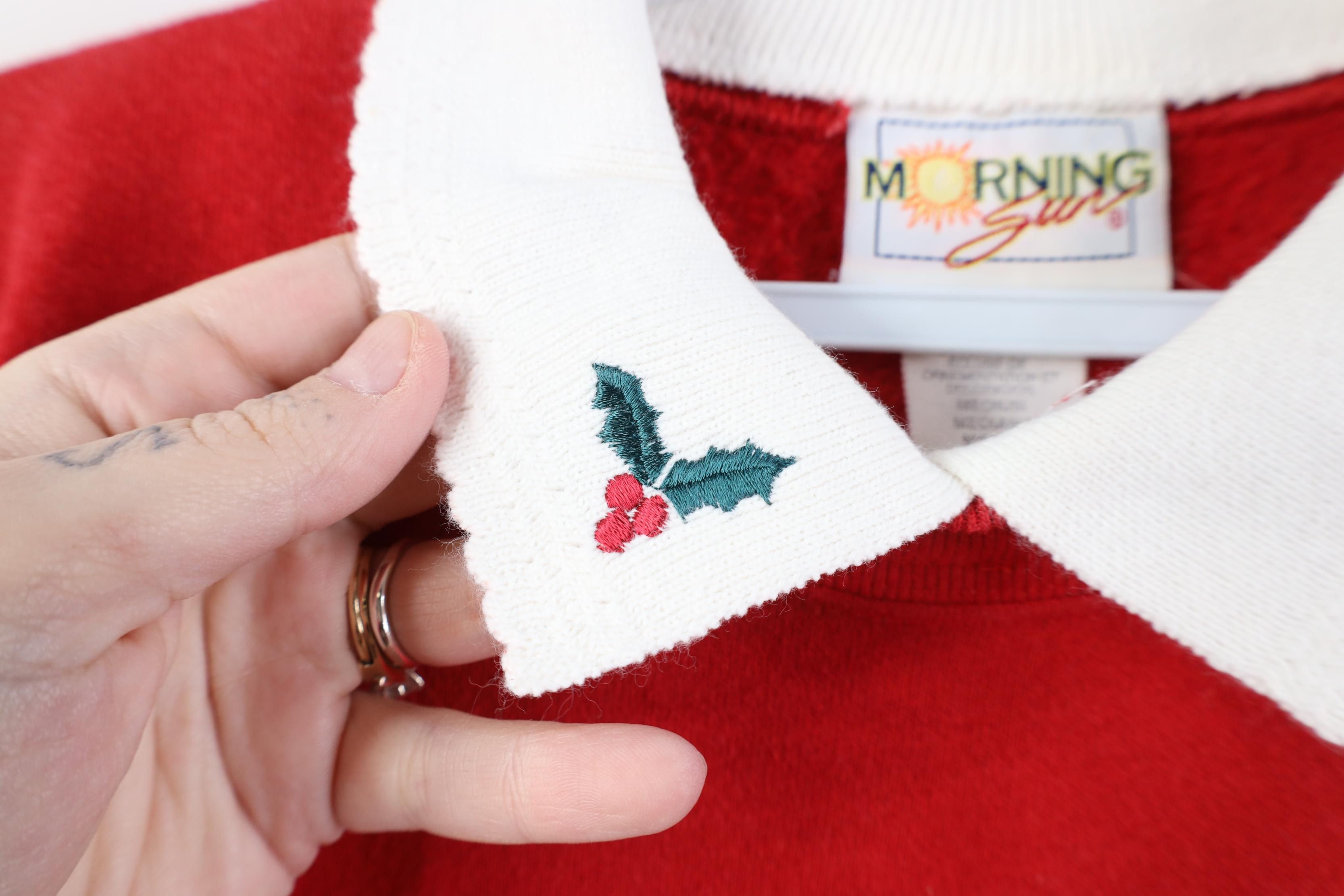 Vintage Vintage 90s Streetwear Christmas Snowman Collared Sweatshirt Size M / US 6-8 / IT 42-44 - 6 Thumbnail