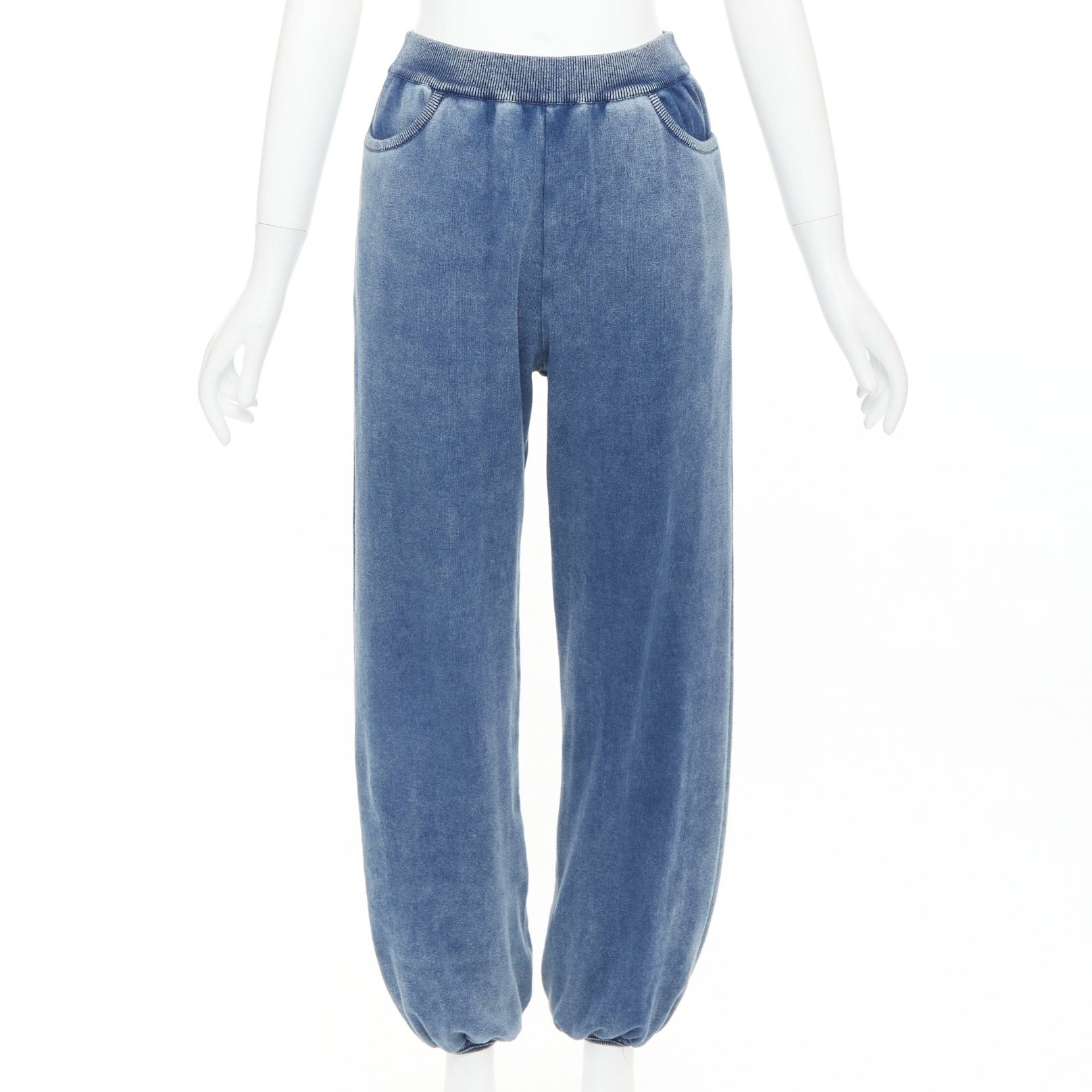 Chloe CHLOE blue white faded wash cotton blend relaxed jogger pants M Size 28" / US 6 / IT 42 - 1 Thumbnail