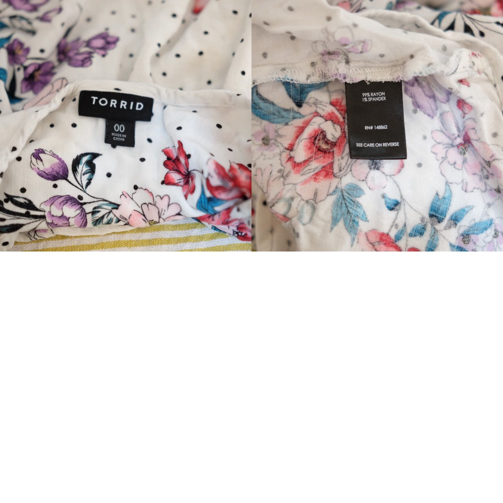 Torrid Torrid Floral Tie-Neck Keyhole Top Sleeveless Women's Plus Size 00 #H48-16 Size XXS / US 00 / IT 34 - 8 Thumbnail