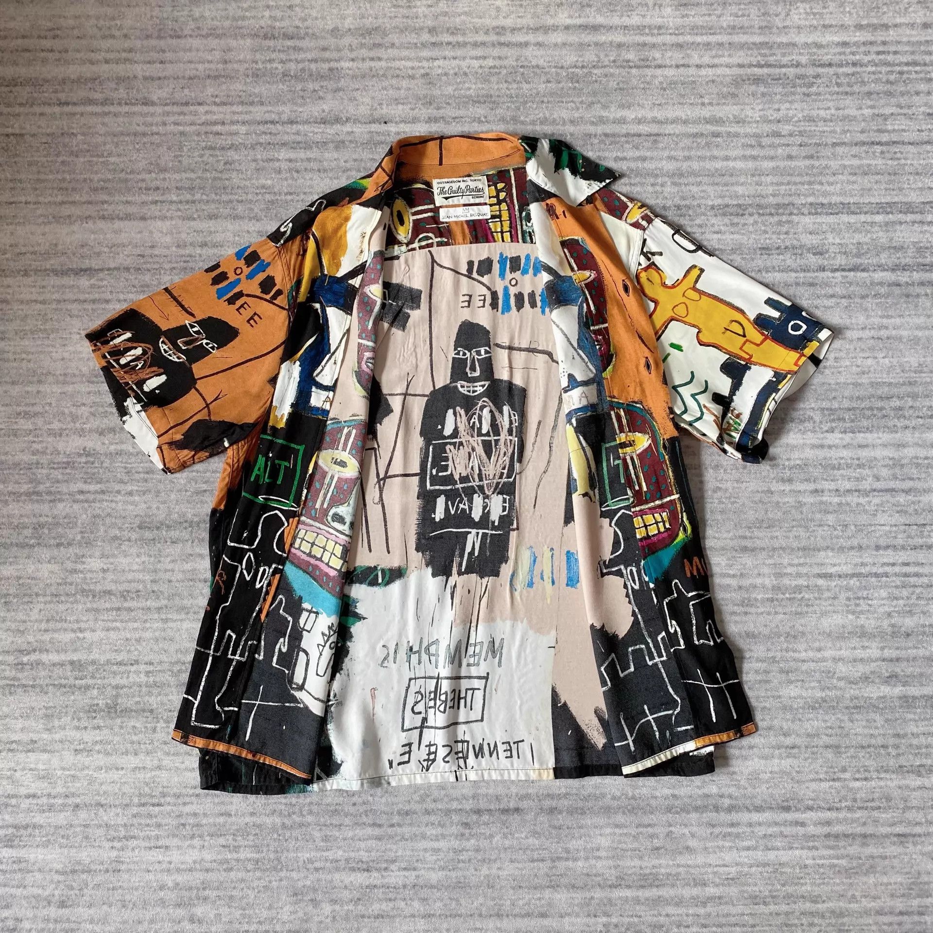 Wacko Maria WackoMaria x Basquiat ColorBlock Hawaii Yellow SS Shirt Size US S / EU 44-46 / 1 - 2 Thumbnail