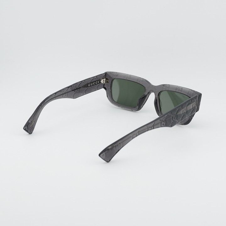 Gucci Gucci GG1838S 011 Sunglasses Grey with GG Pattern Rectangle Size ONE SIZE - 10 Thumbnail