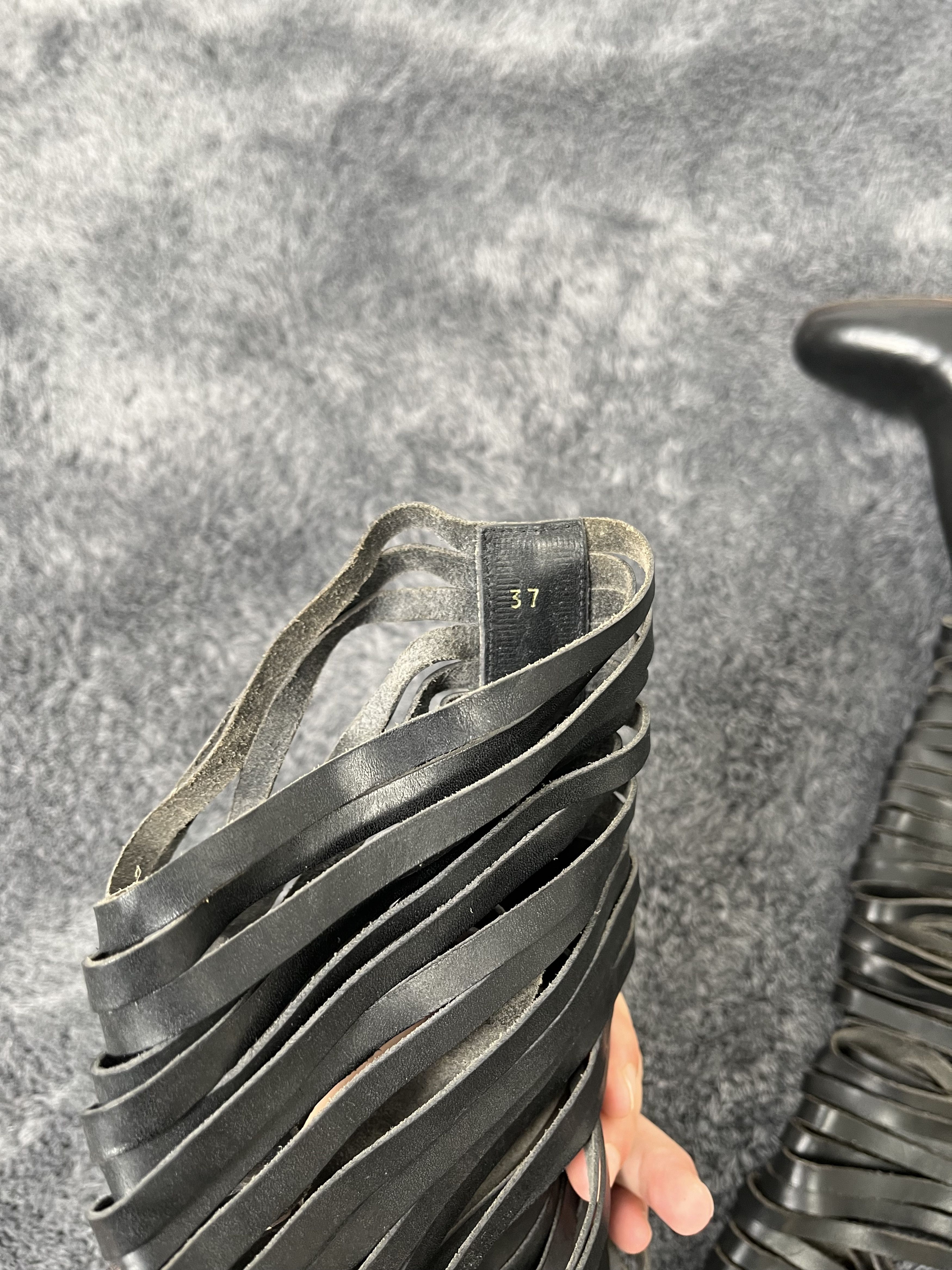 Maison Margiela by Martin S/S 2008 Black Leather Cut Out Boots Size US 7 / IT 37 - 6 Thumbnail