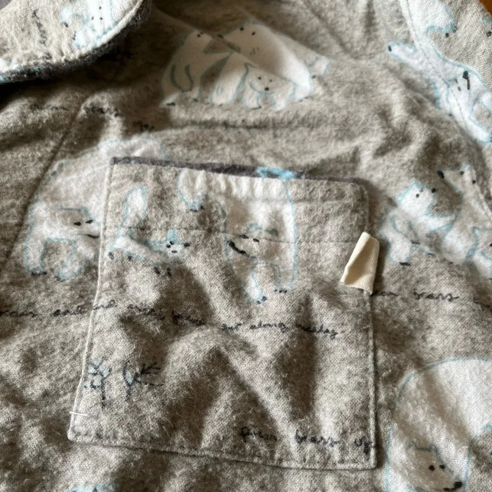 The Unbranded Brand MunkiMunki grey flannel polar bear print pajama set, size Lg Size L / US 10 / IT 46 - 4 Thumbnail