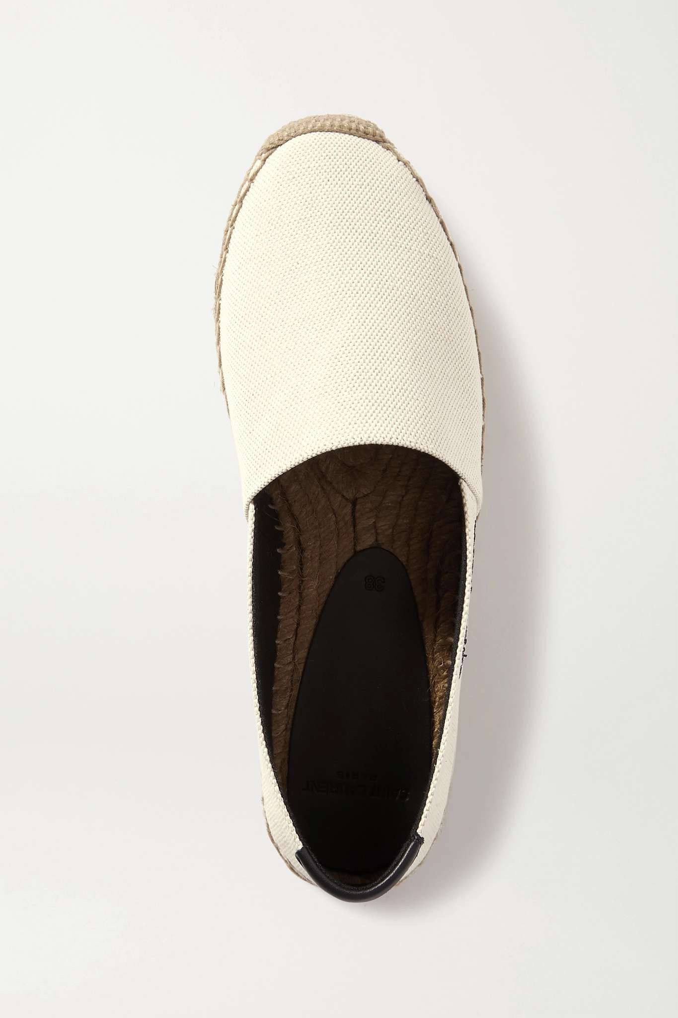 Saint Laurent Paris oc11z1125 Embroidered Espadrilles in Canvas in Natural Beige Size US 7 / IT 37 - 6 Thumbnail