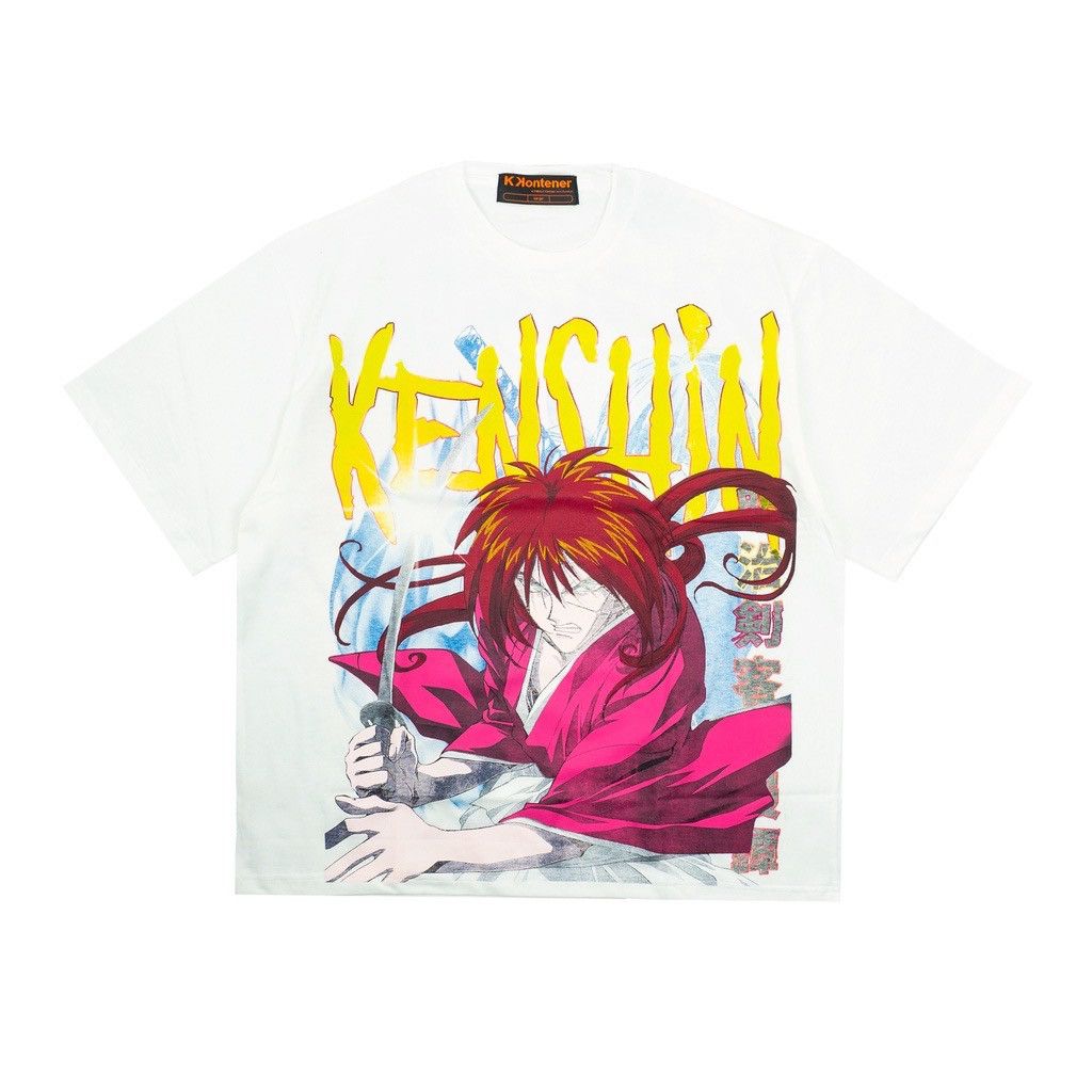 image of Samurai X Kenshin X Anime Tees X Fan Bbbootleg X Manga in White, Men's (Size XL)