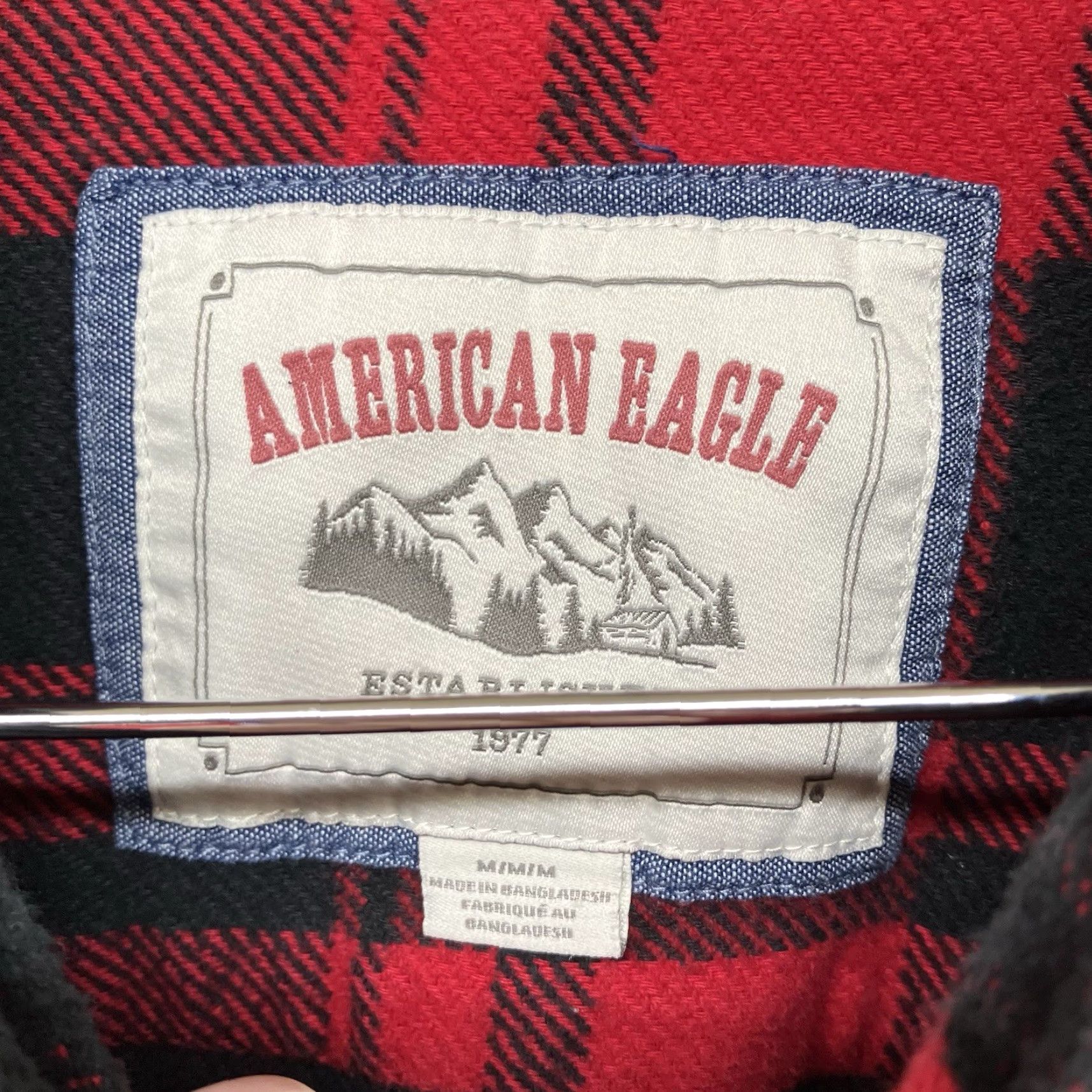 American Eagle Outfitters VINTAGE Mens American Eagle Buffalo Plaid Thick Knit Shirt Removable Hood Medium Shacket Size US M / EU 48-50 / 2 - 3 Thumbnail