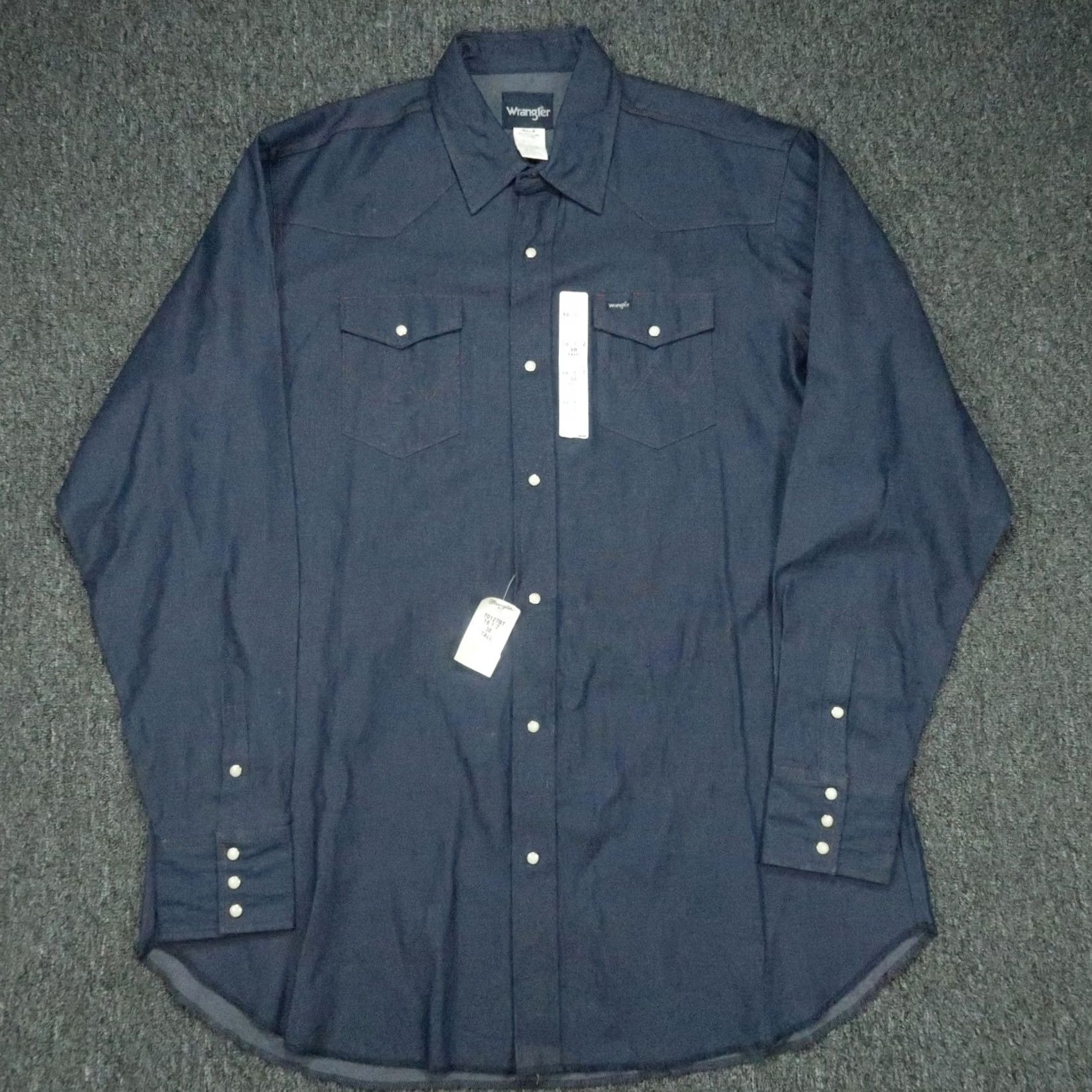 Wrangler Wrangler Blue Denim Shirt Mens 3XL Tall Long Sleeve Snap Button Up Cowboy Western Size US XXL / EU 58 / 5 - 2 Thumbnail