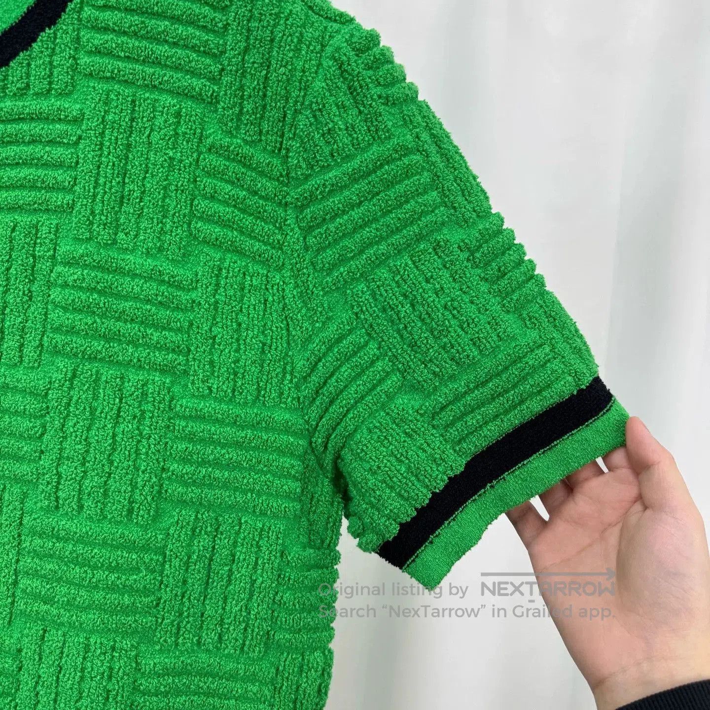 Bottega Veneta Bottega Veneta Green Terry Knit Short-Sleeve. Size US L / EU 52-54 / 3 - 4 Thumbnail