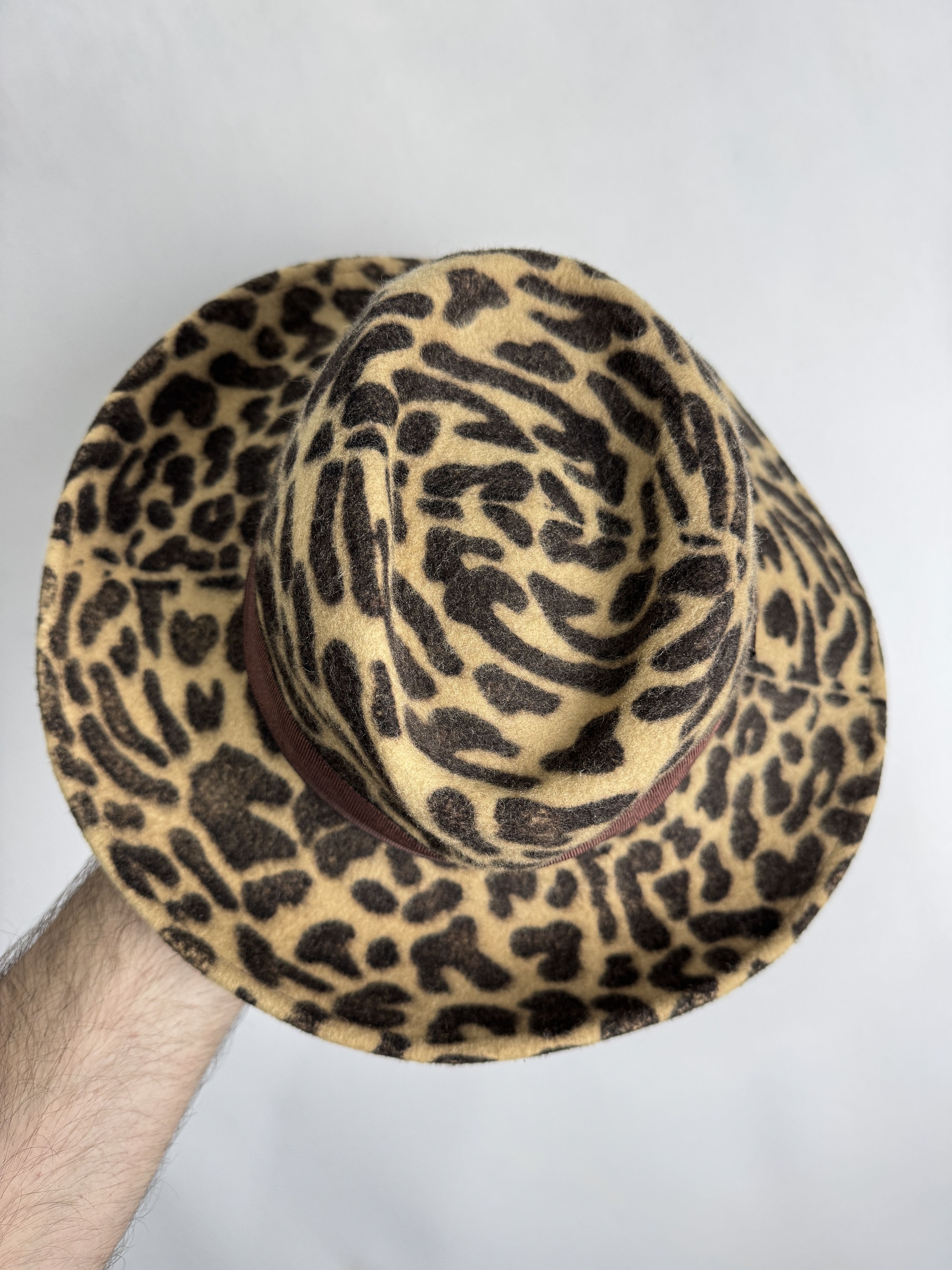 Japanese Brand × Vintage Vintage leopard print wool felt fedora hat Size ONE SIZE - 4 Thumbnail