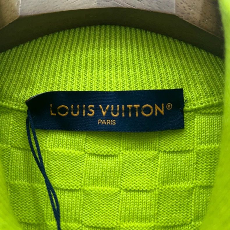Louis Vuitton Louis Vuitton Fluorescent yellow checkerboard knit jacket Size US S / EU 44-46 / 1 - 5 Thumbnail