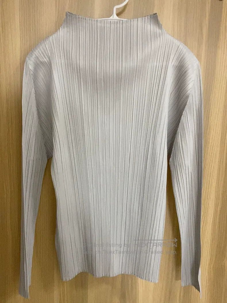 Issey Miyake Issey Miyake Gray Long Sleeve Top Size L / US 10 / IT 46 - 2 Thumbnail