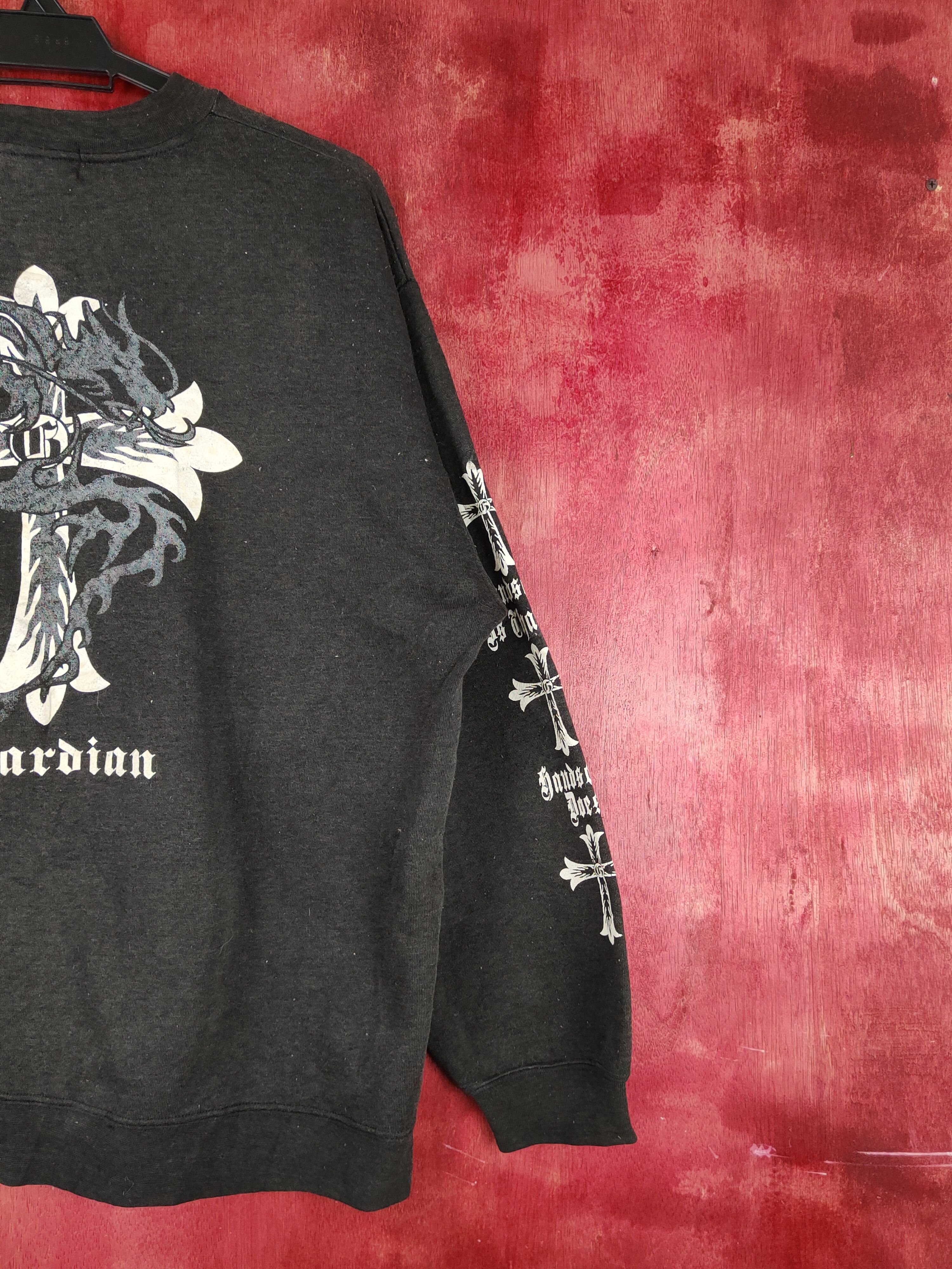 Japanese Brand Third Wave Black Guardian cross Sweatshirt faded vtg #S1352 Size US L / EU 52-54 / 3 - 4 Thumbnail