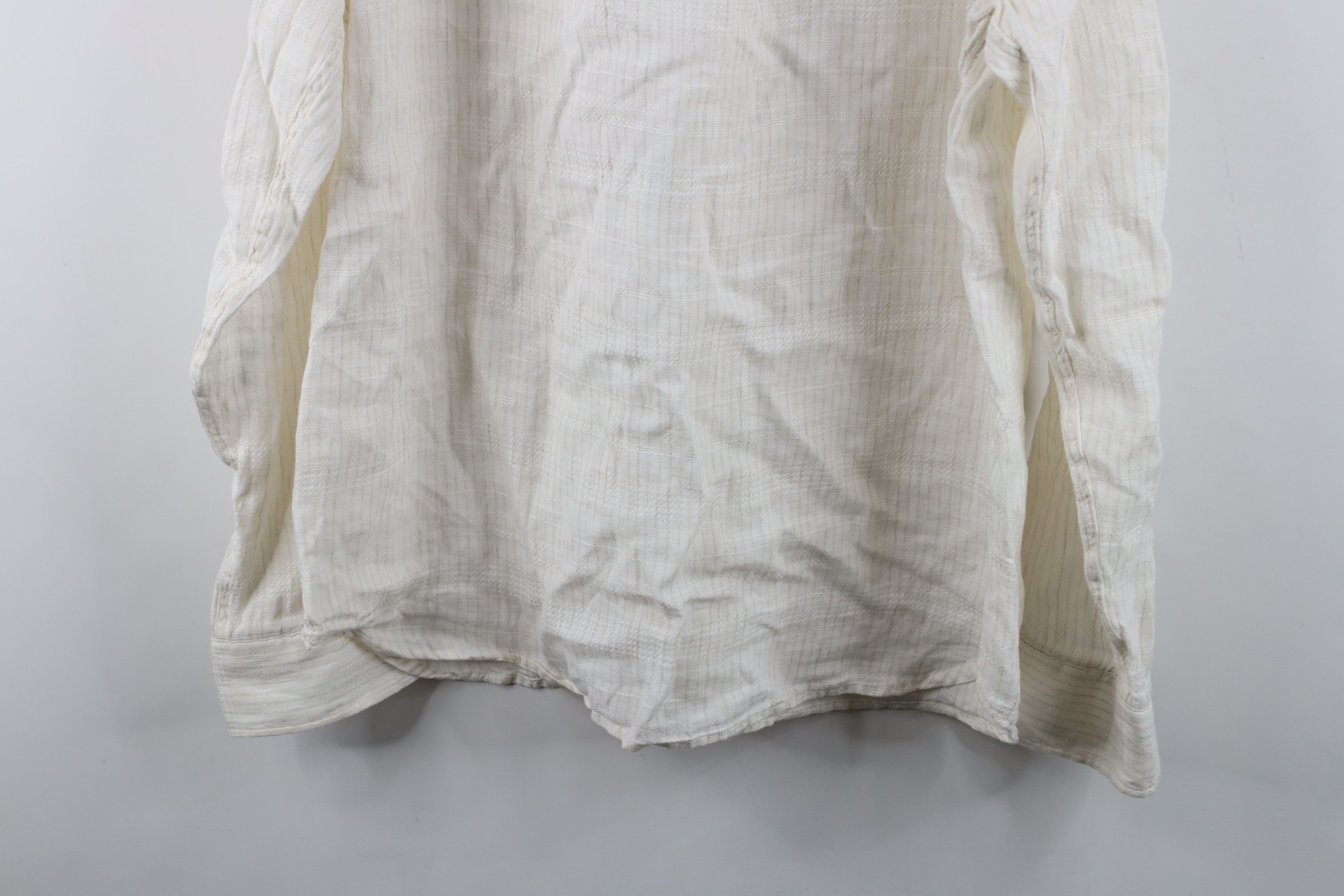 Vintage Porter & Ash Sheer Linen Collared Beach Button Shirt Cream Size US L / EU 52-54 / 3 - 11 Thumbnail