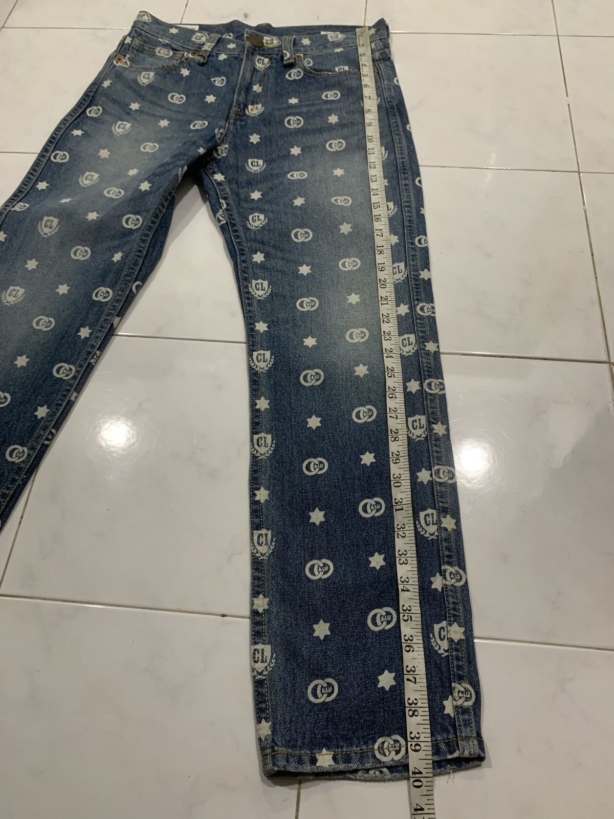 Japanese Brand Co&Lu Multi Logo All Over Print Jeans Size US 31 - 19 Thumbnail